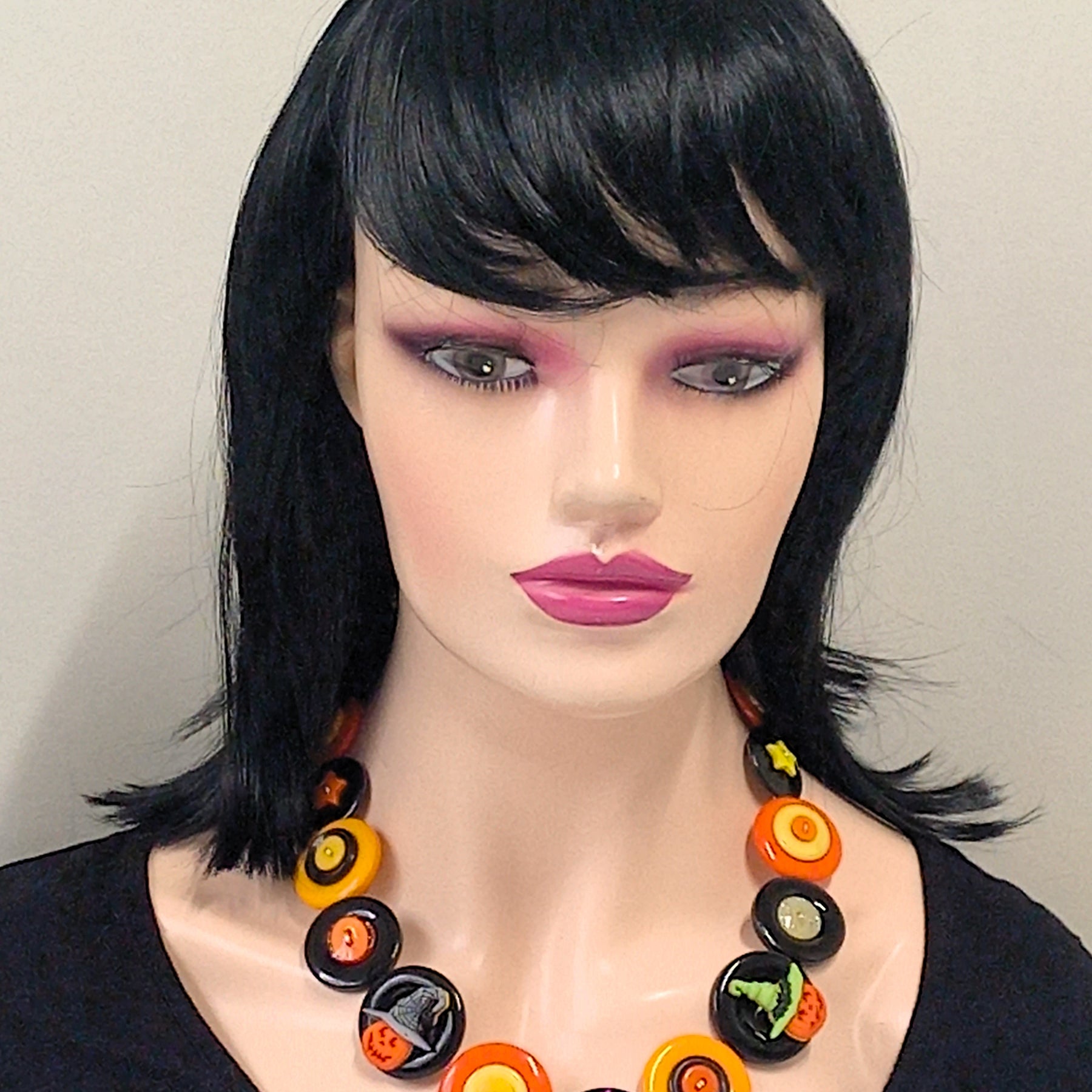 Halloween Button necklace - Jacks in Hats