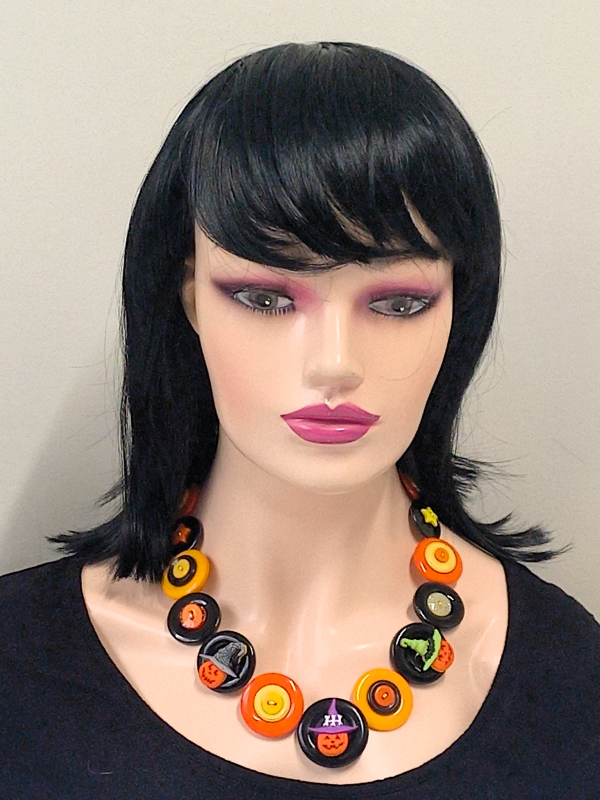 Halloween Button necklace - Jacks in Hats