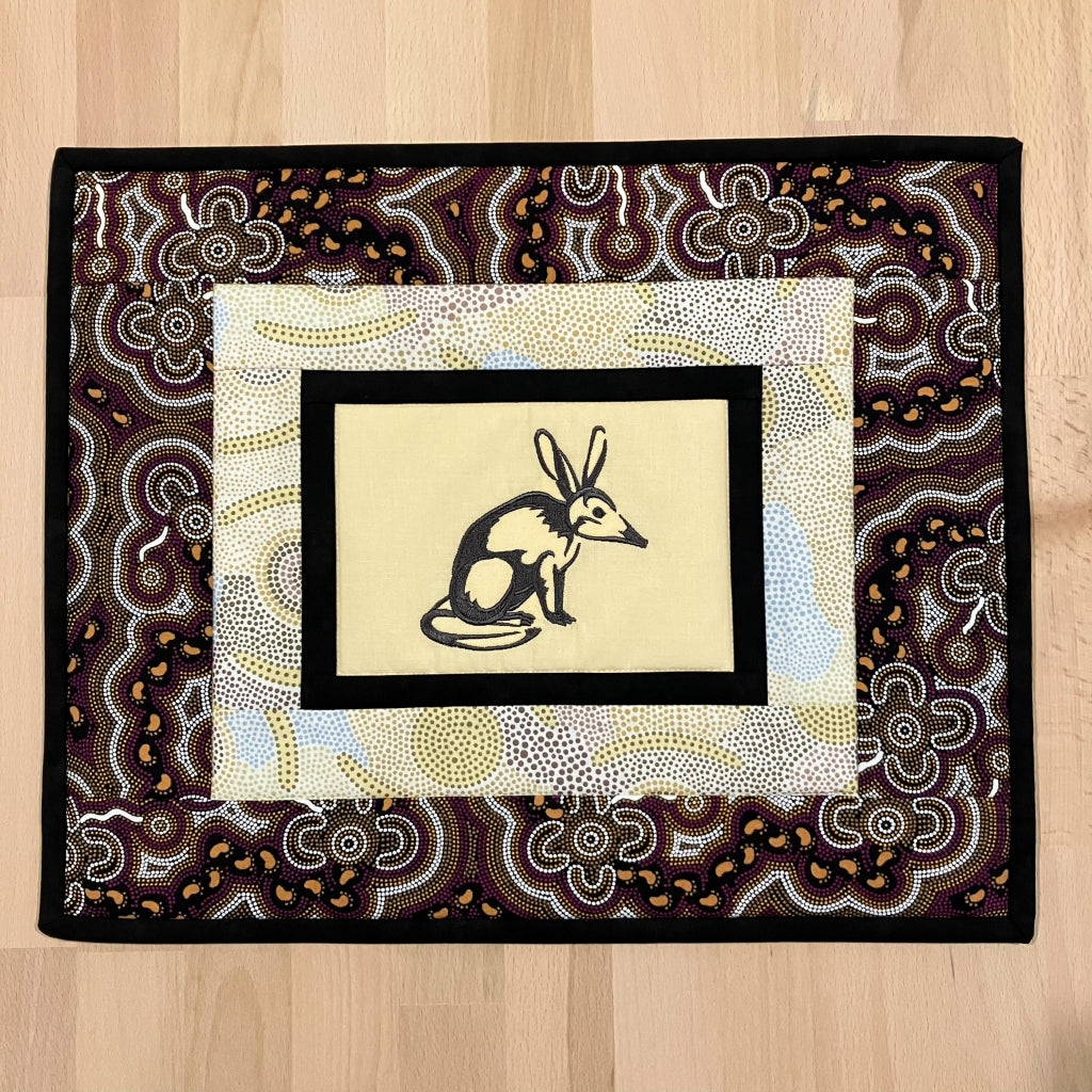 handmade Australian native quilted - bilby & dingo
