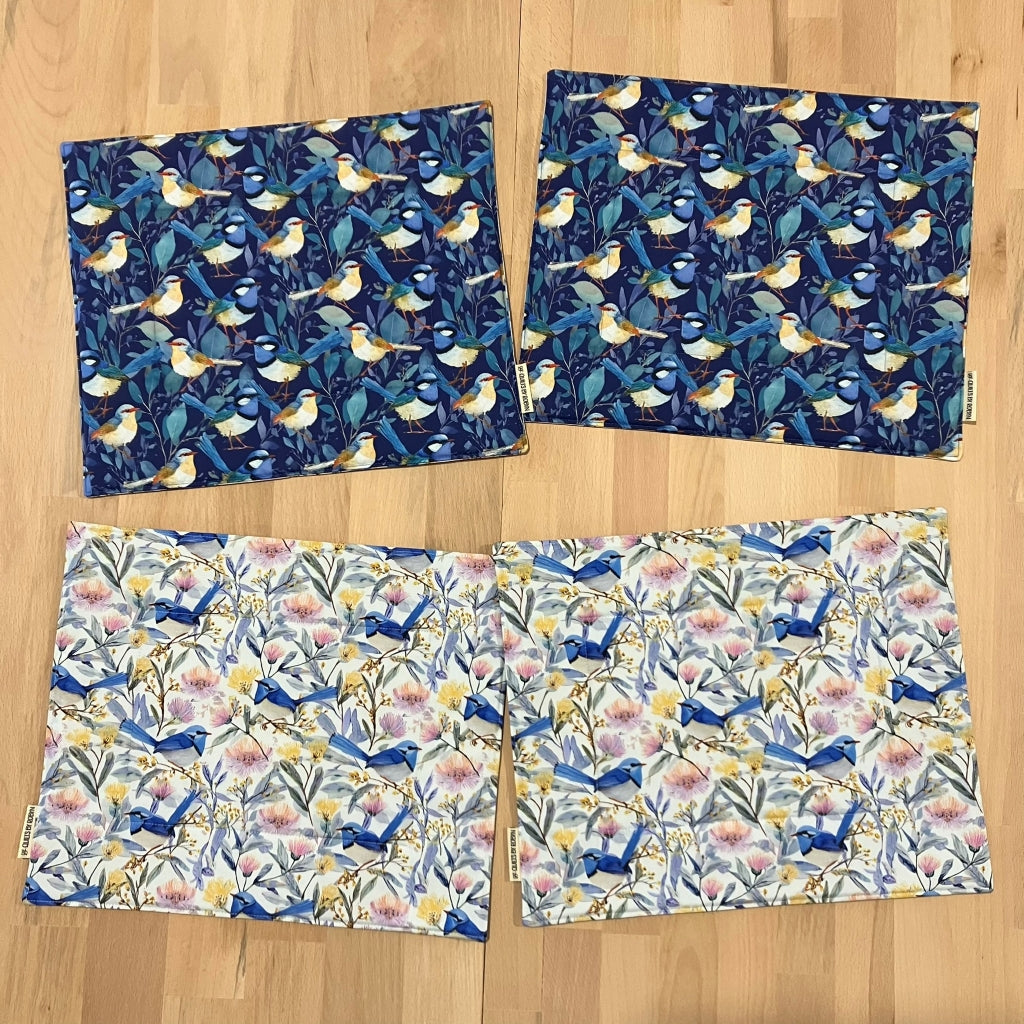 handmade Australia reversible - blue wren