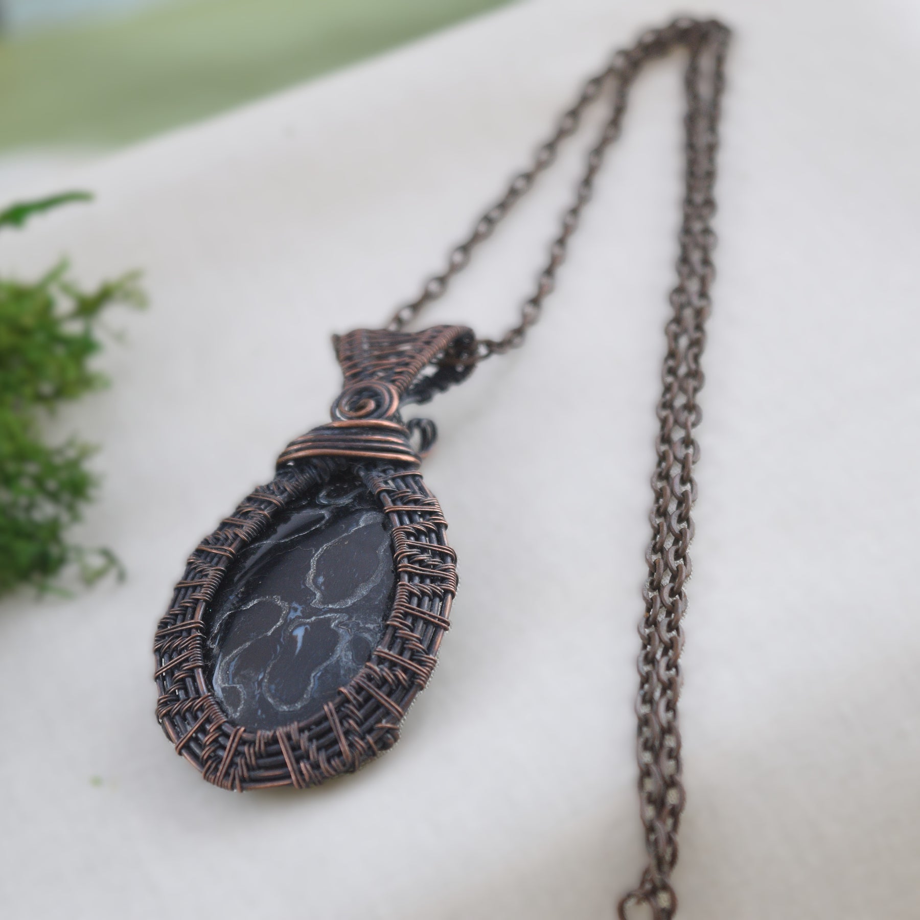 Roots of Age – Palm Root Fossil Wire Wrapped Pendant