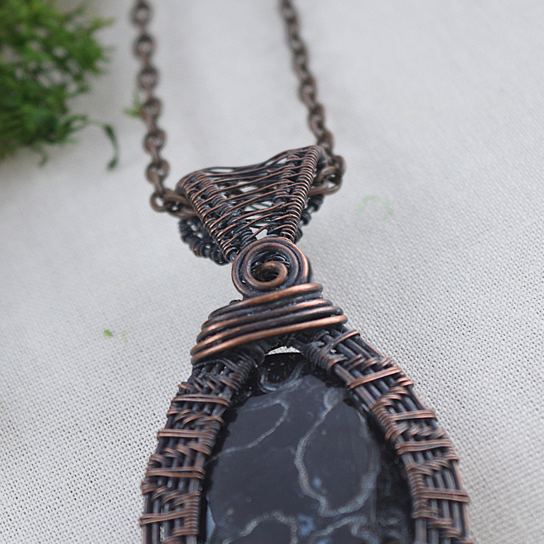 Roots of Age – Palm Root Fossil Wire Wrapped Pendant