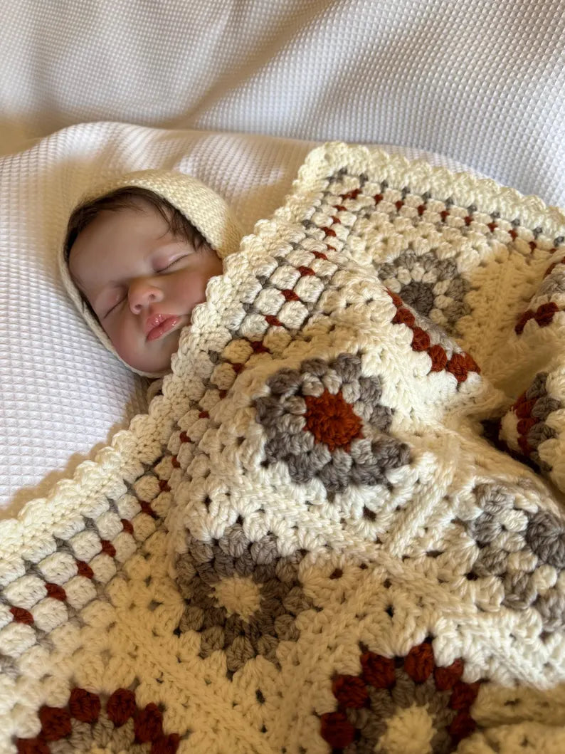 MADE TO ORDER - Hand Crocheted Wool Baby Blanket