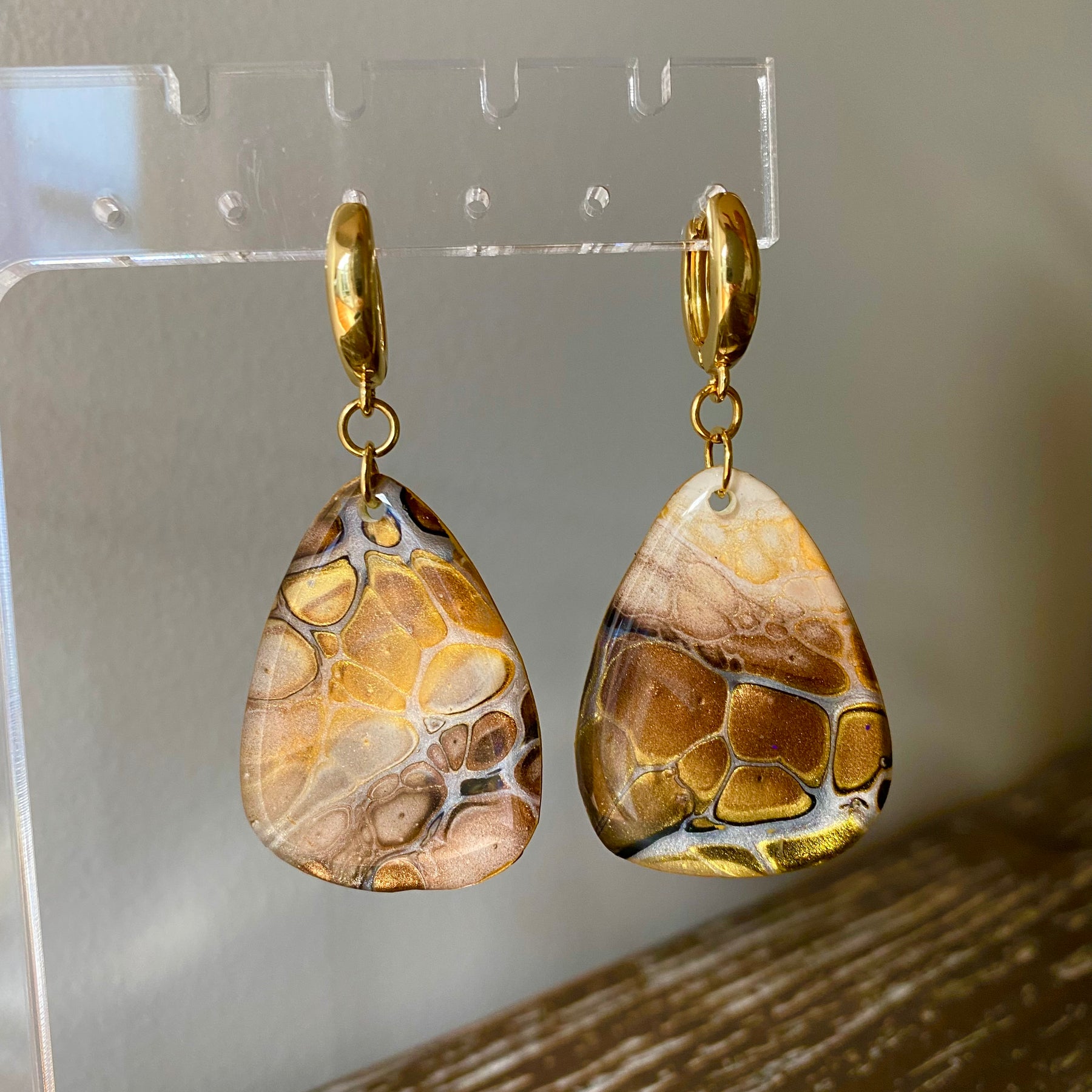 The Honeycomb Luxe Collection Huggie Hoop
