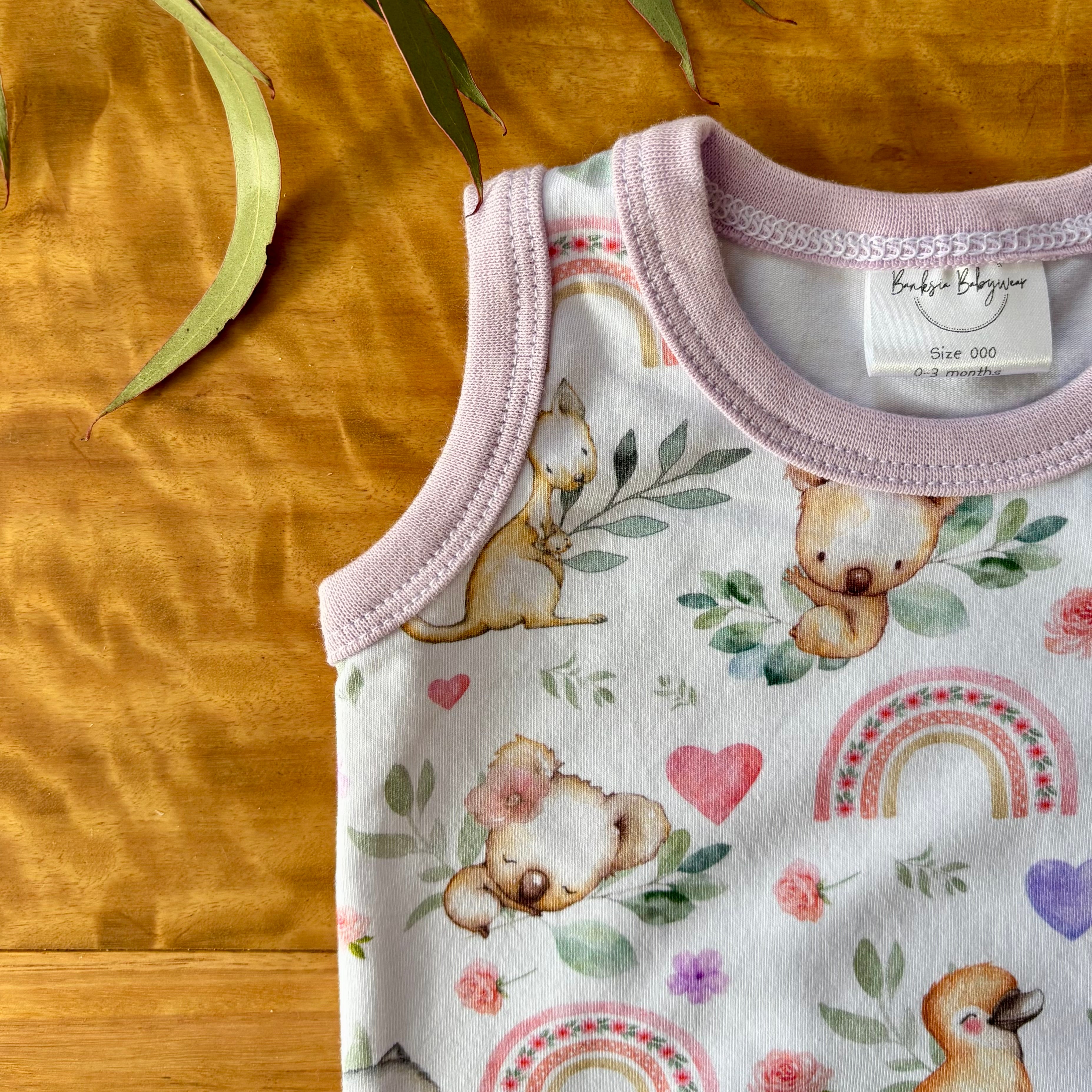 Baby Tank Bodysuit | Koala Dreams | Size premmie to 2 | Made to Order