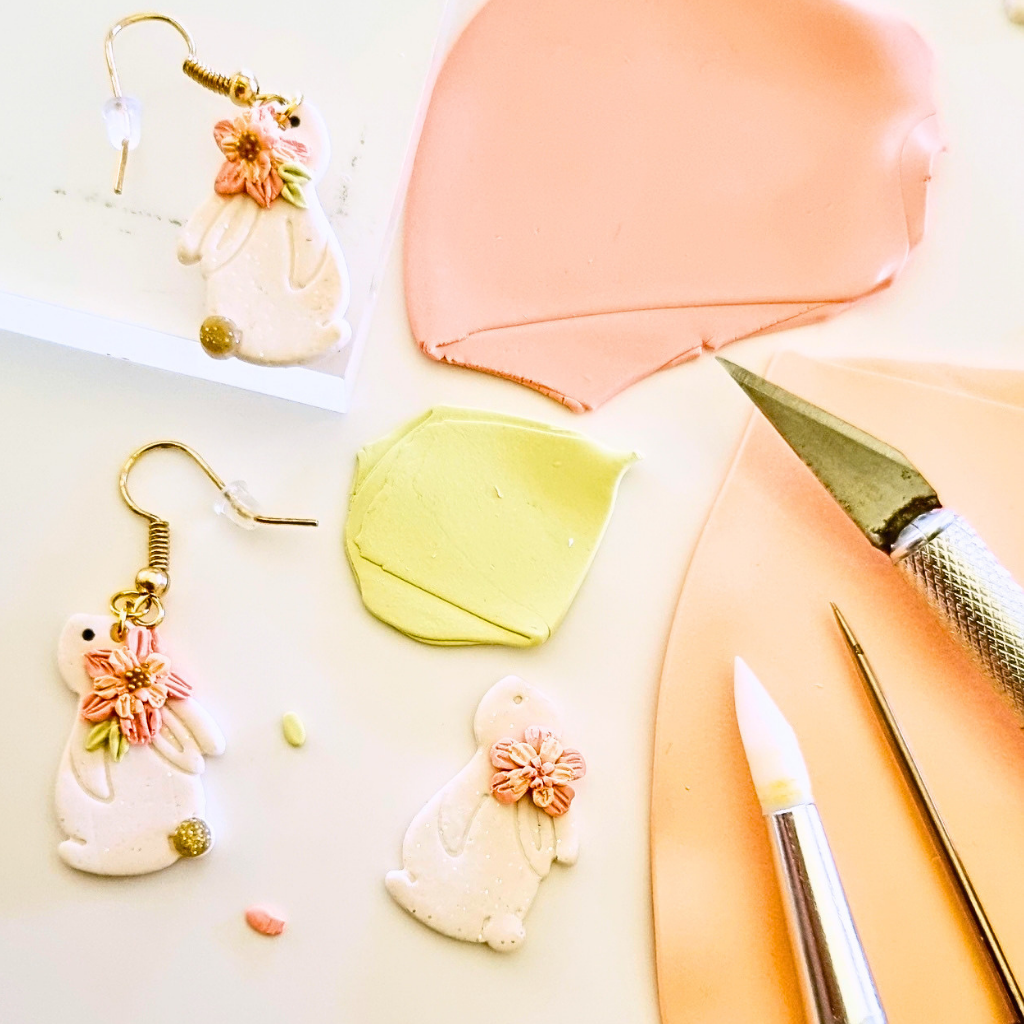 Easter Bunny Dangles with florals