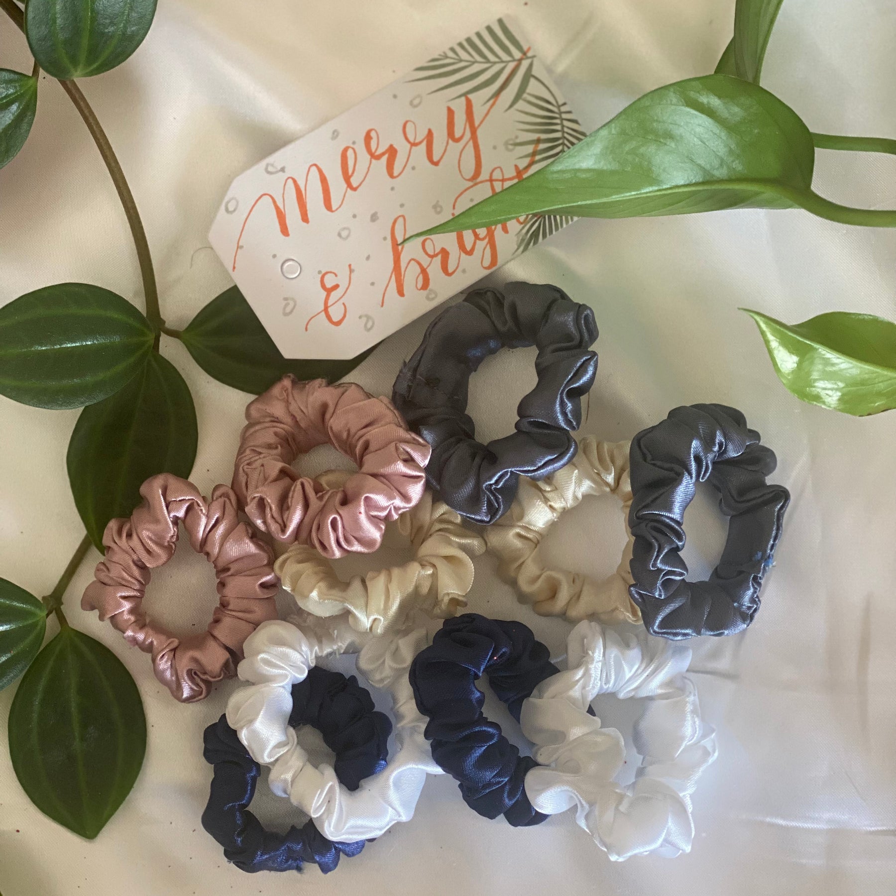 Mini School Satin Scrunchies | Set of 6