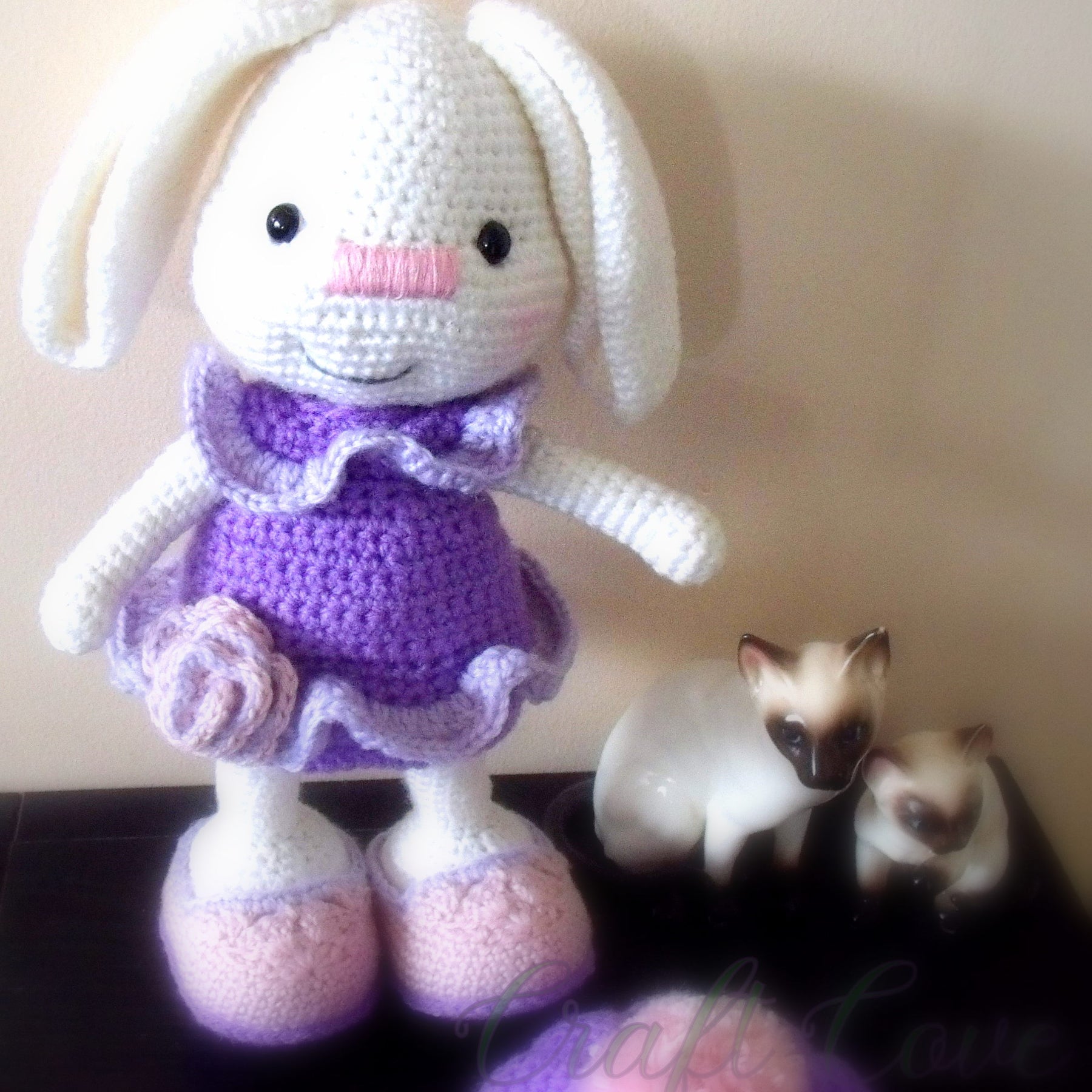 Bunny Girl Doll – Crochet Amigurumi Rabbit – Purple and Pink