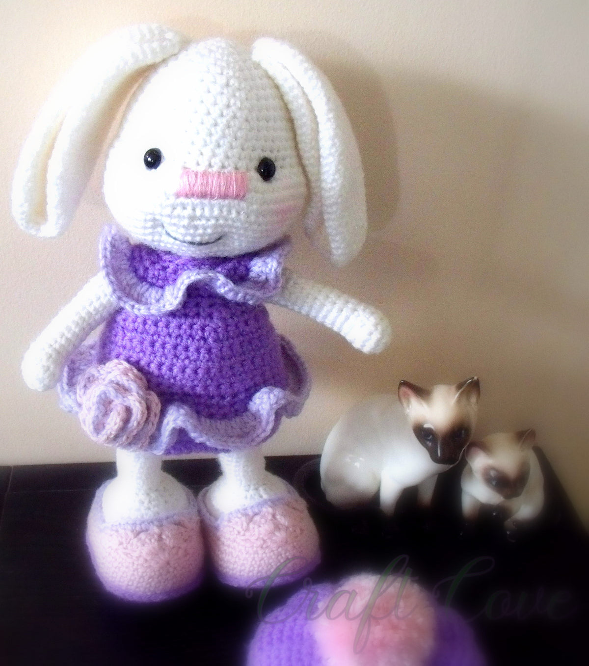 Bunny Girl Doll – Crochet Amigurumi Rabbit – Purple and Pink
