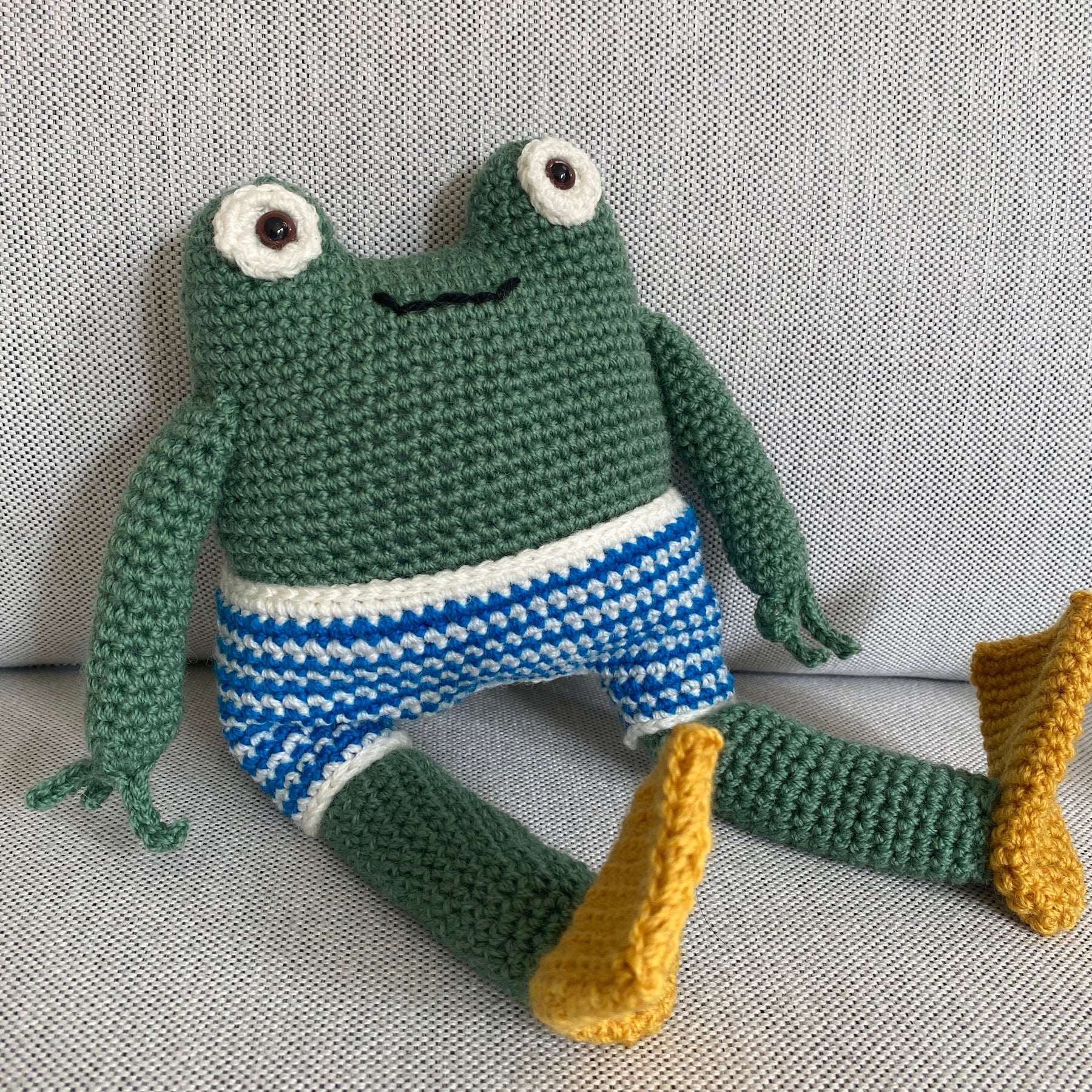 Victor the Frog - crocheted toy