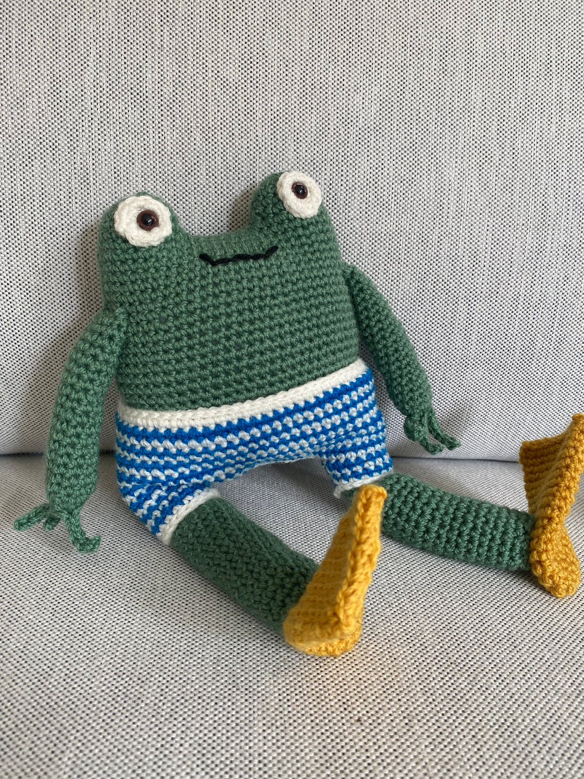 Victor the Frog - crocheted toy