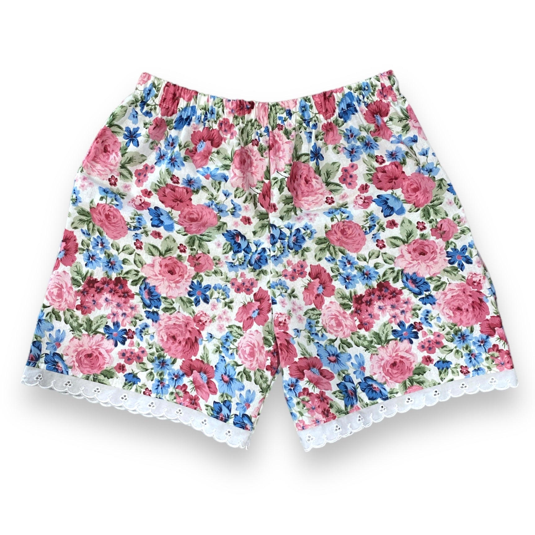Girls Cotton lace hem Shorts - MIXED PRINTS AND SIZES