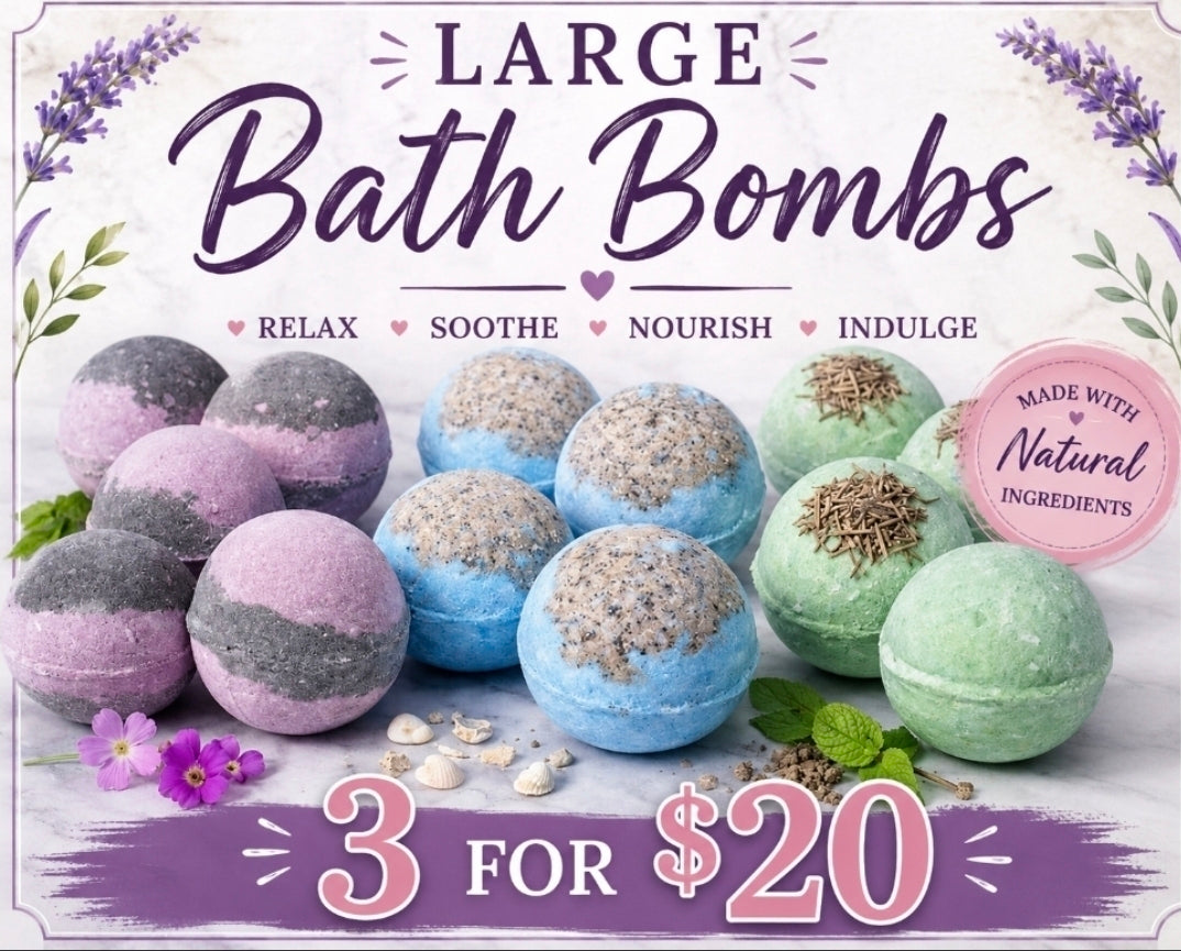 Handmade Bath Bombs 140g | 3 for $20 Bundle | Natural Bath Soak | Relaxing | Gift Idea