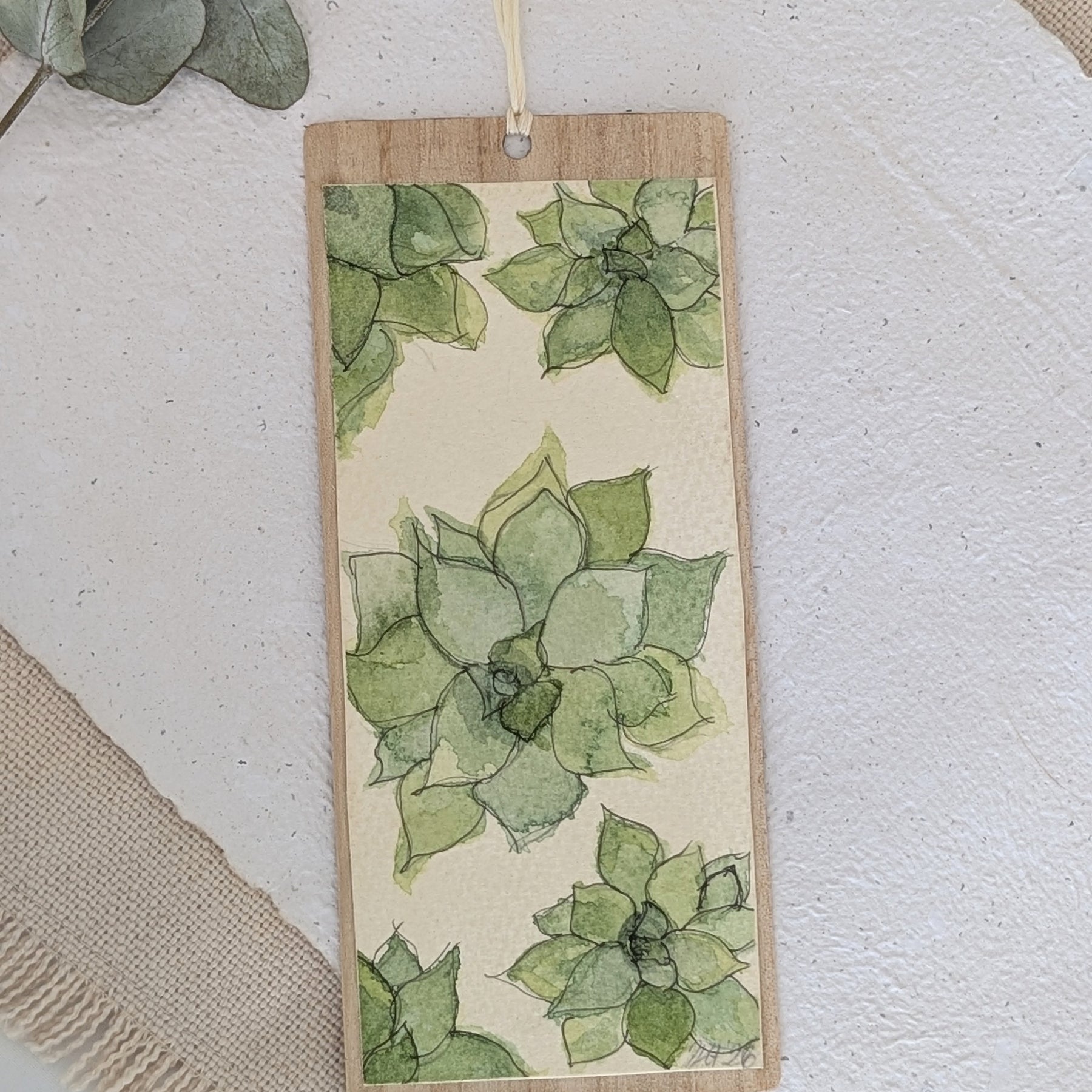 Handmade Botanical Watercolour Bookmark – Gift for Readers