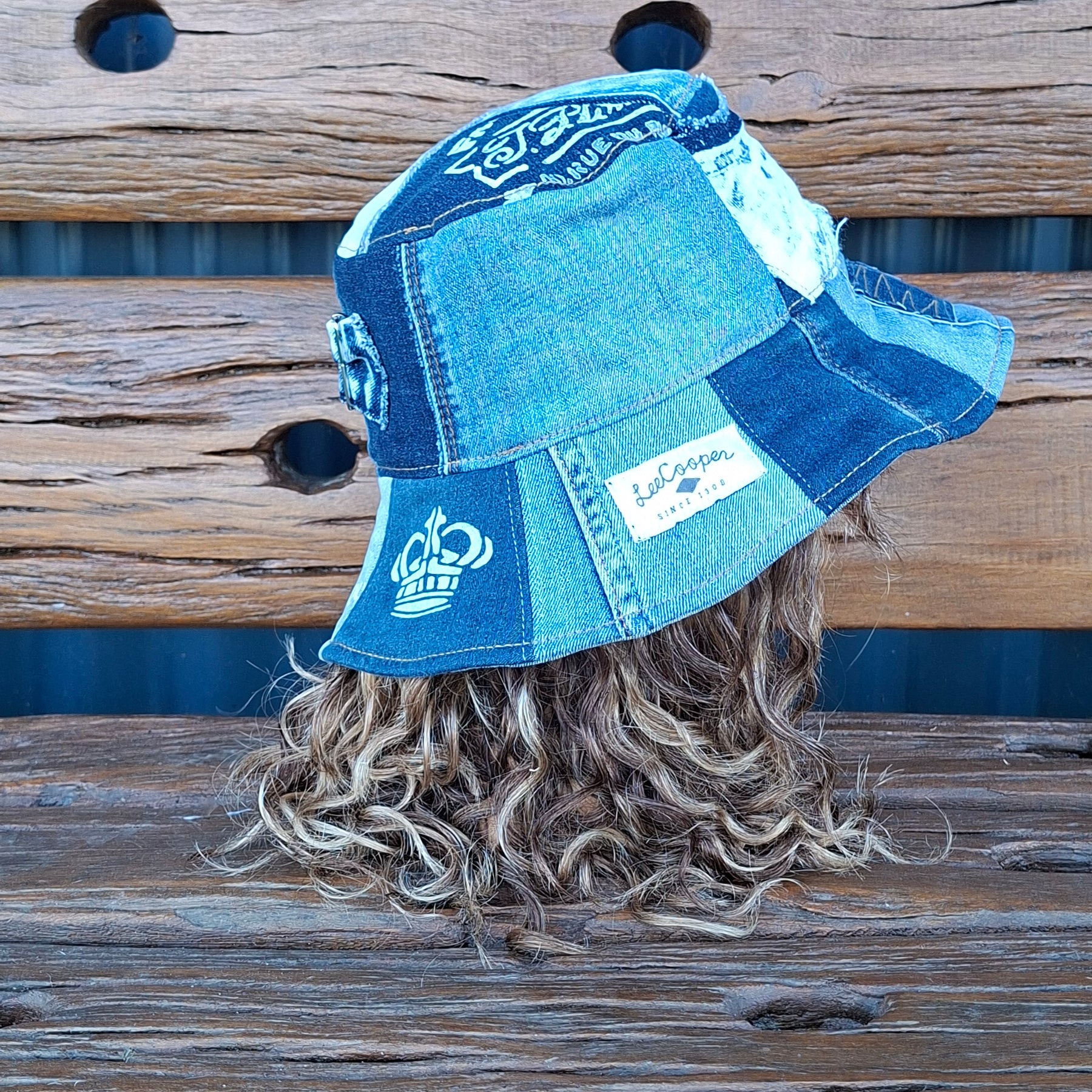 Unique, 'Lee Cooper', Gender Neutral, Recycled, Reversible Denim Bucket Hat