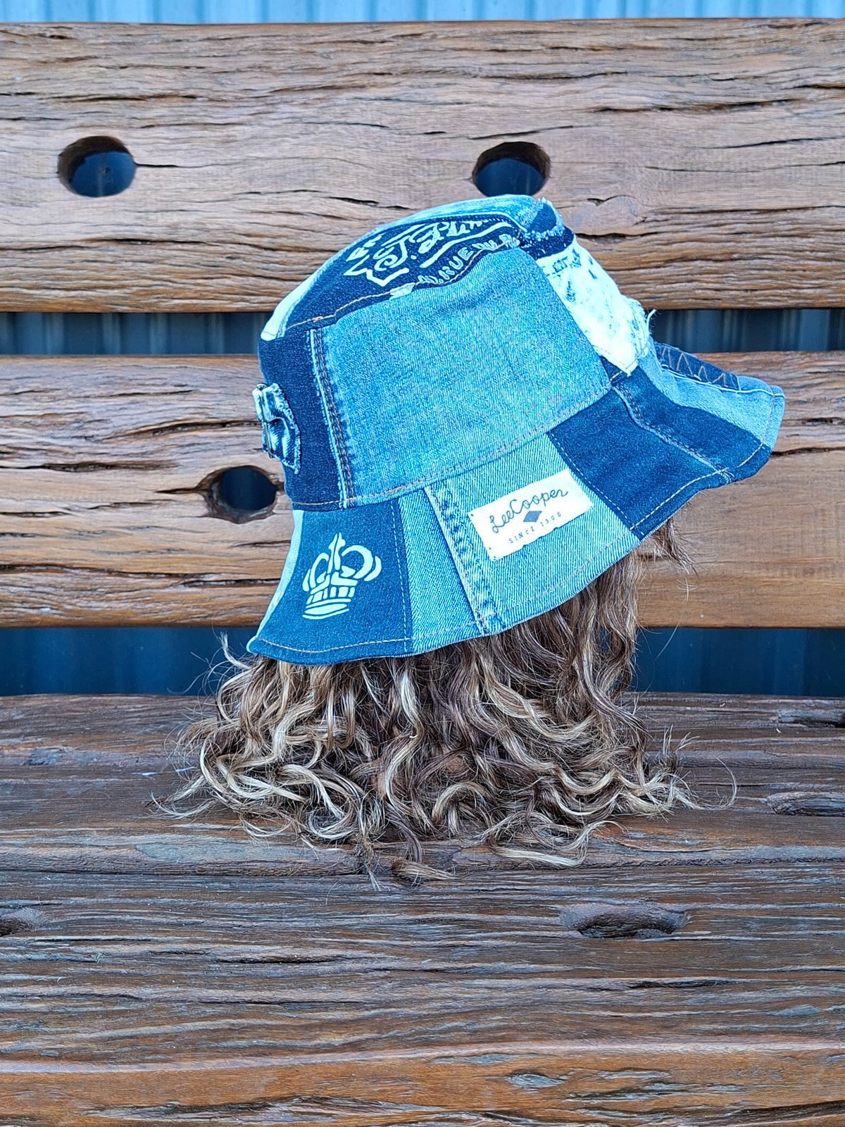 Unique, 'Lee Cooper', Gender Neutral, Recycled, Reversible Denim Bucket Hat