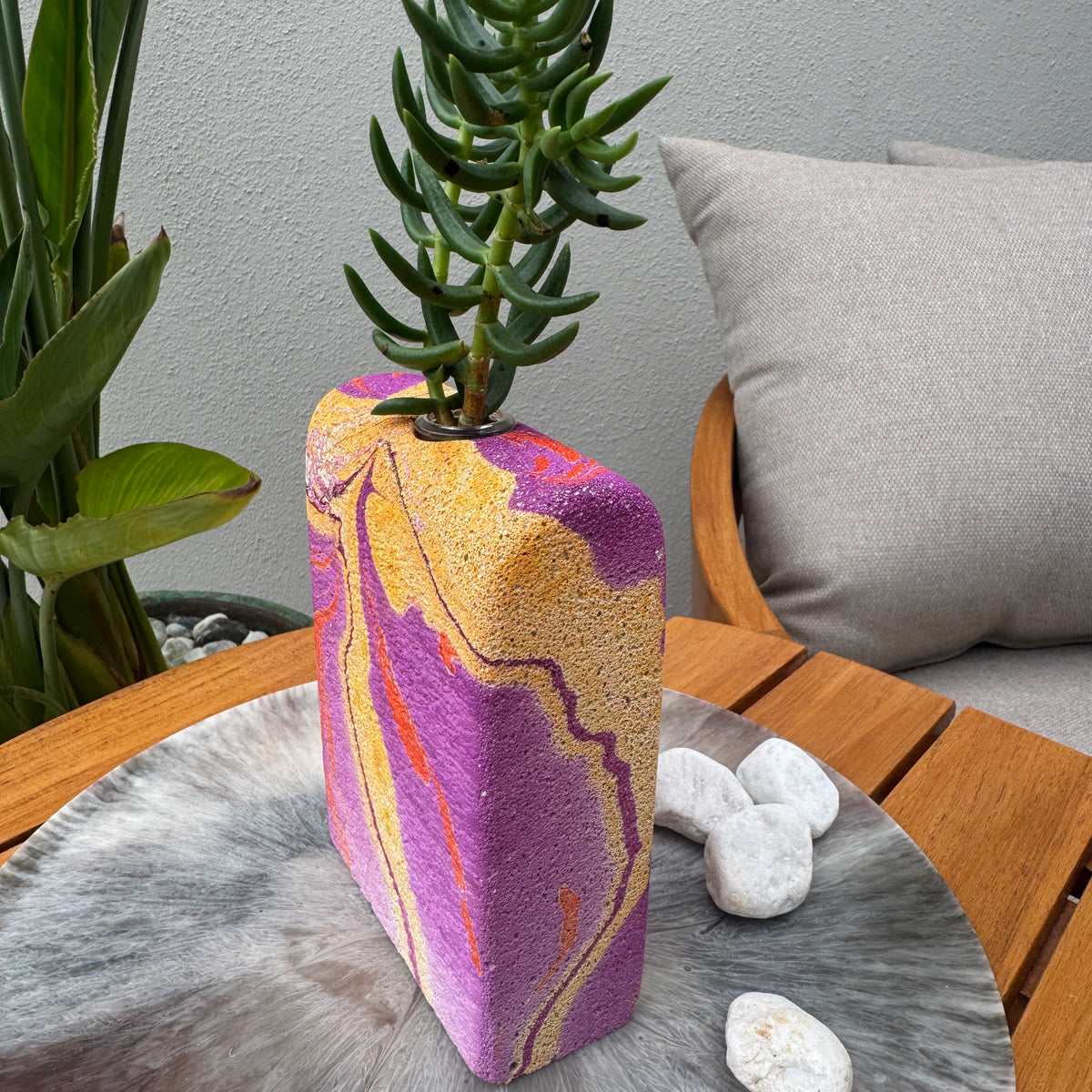 The Lava Room hand sculpted concrete test tube vase