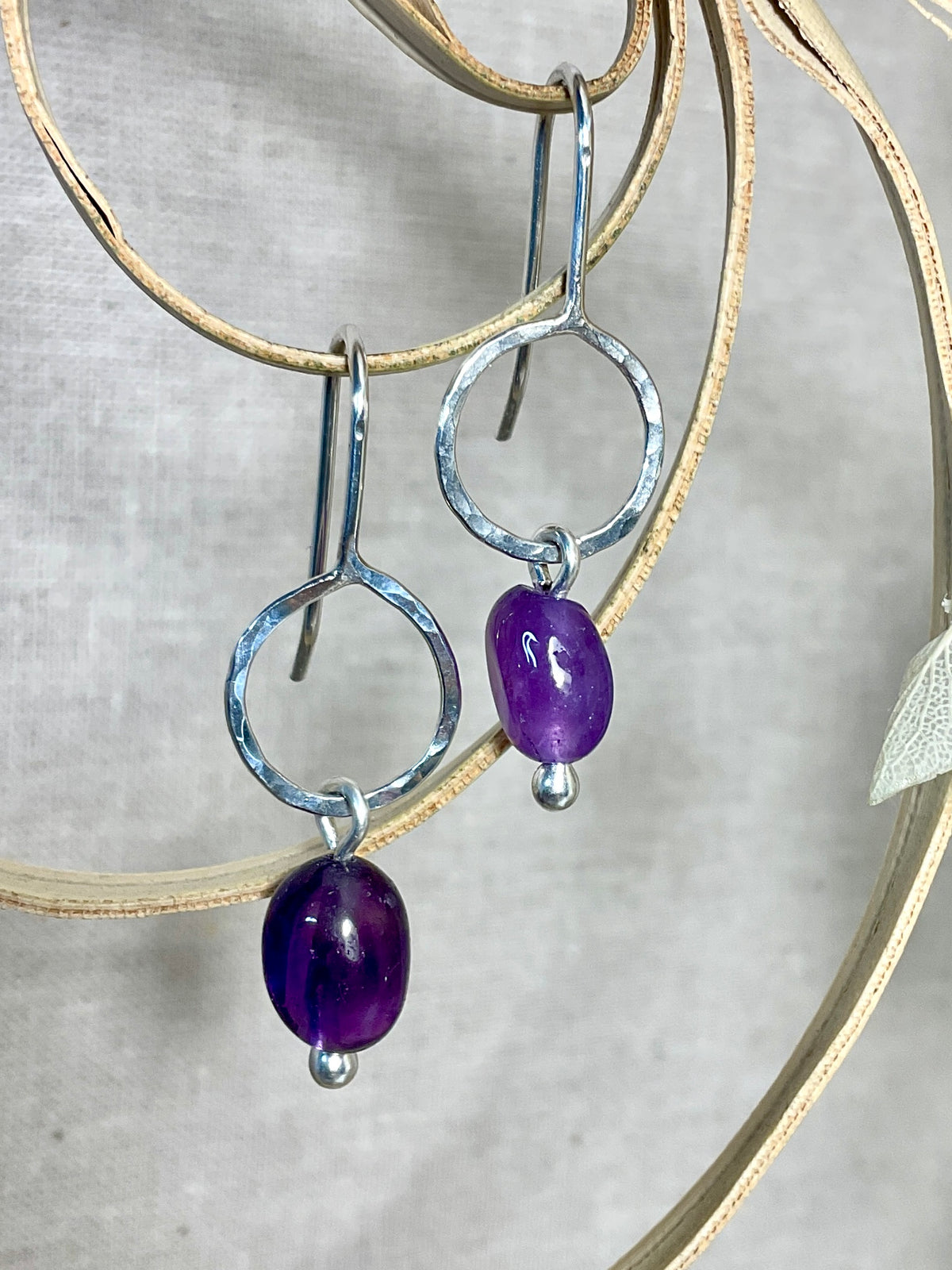 Argentium silver with amethyst and rose quartz