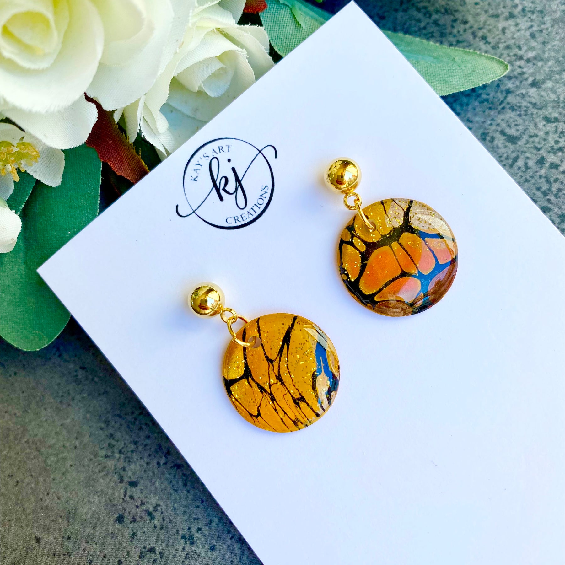 Cafe Latte Collection Gold Stud Earrings