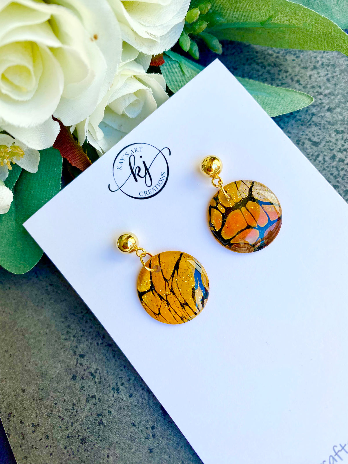 Cafe Latte Collection Gold Stud Earrings
