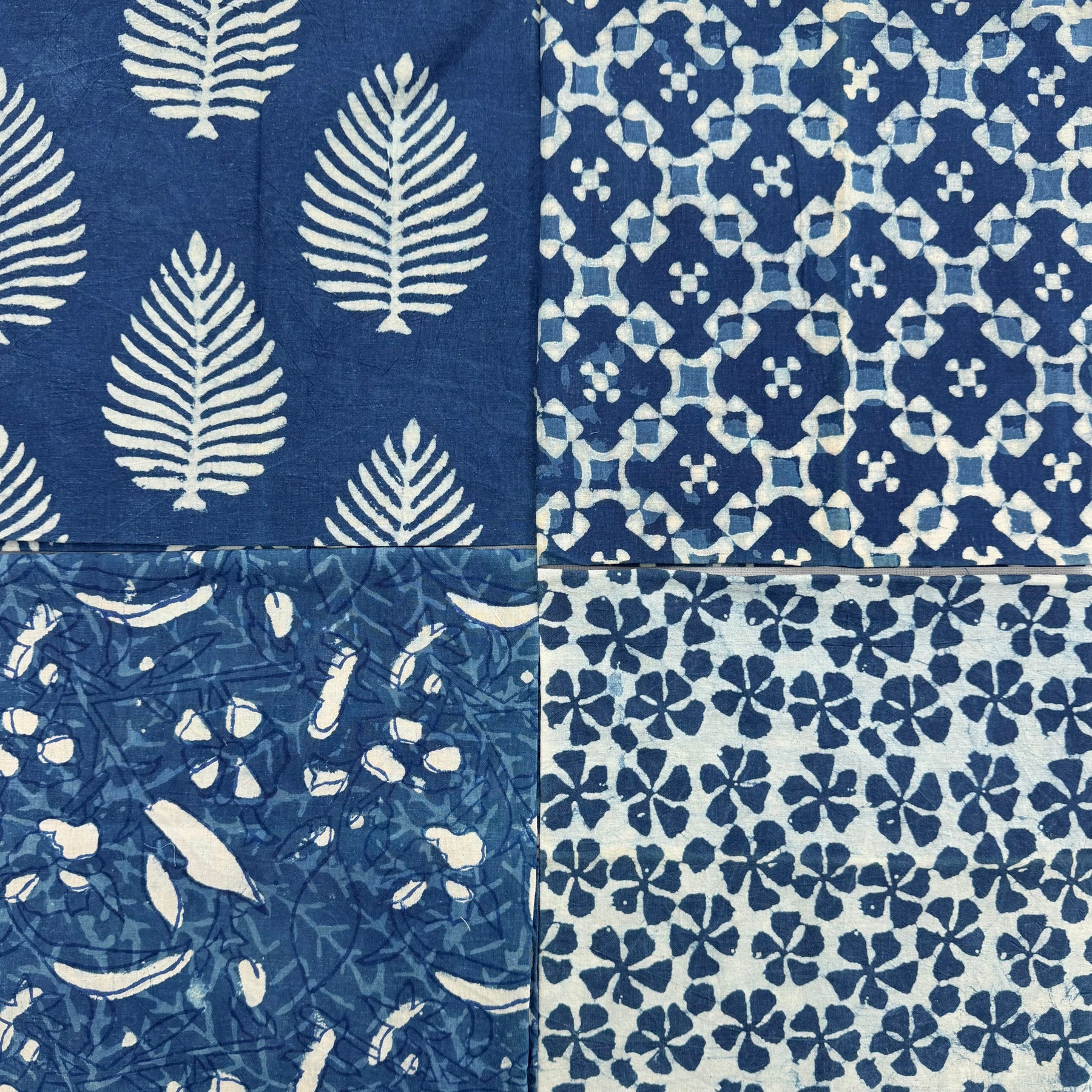 Set of 4 Napkins - Mixed Indigo Blues