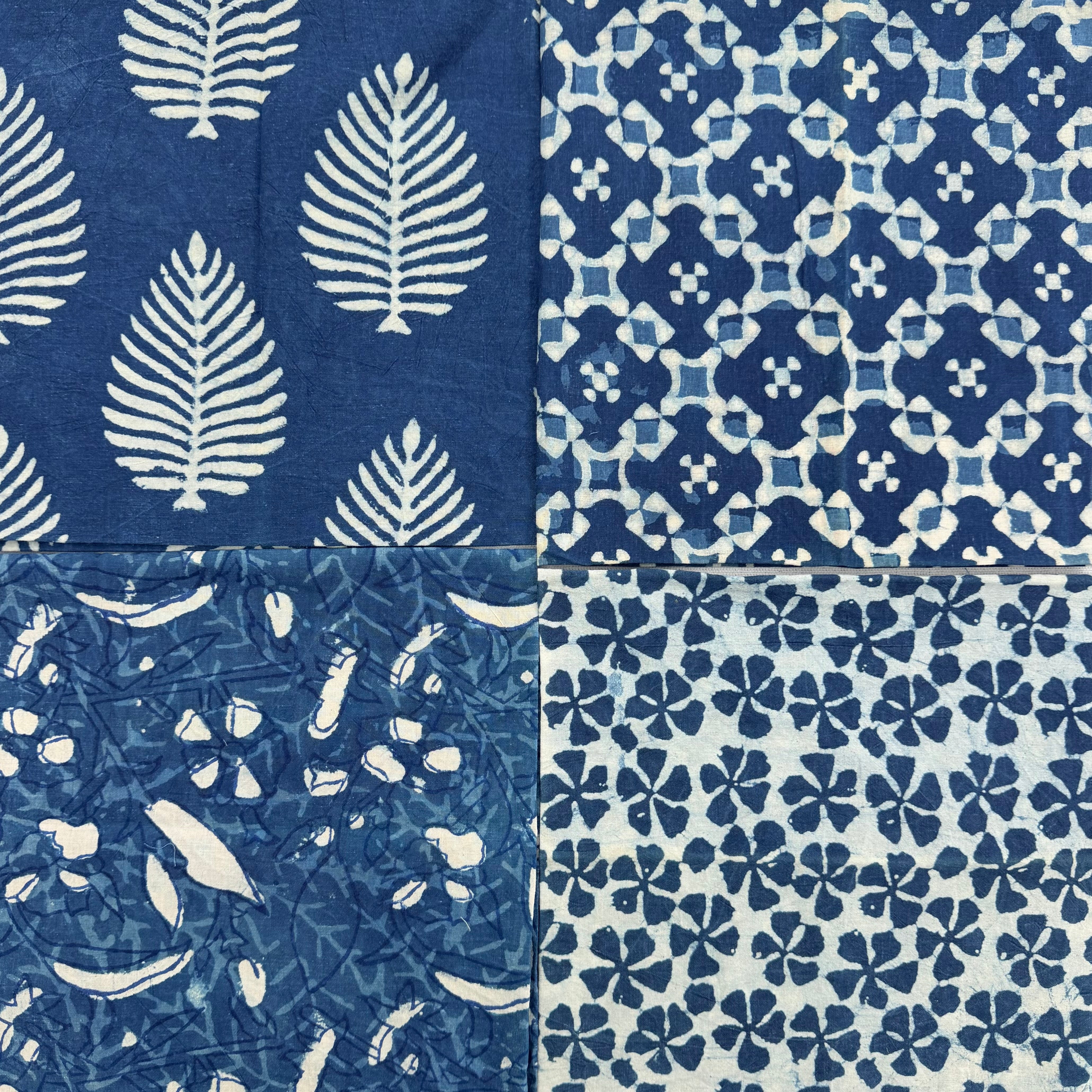 Set of 4 Napkins - Mixed Indigo Blues