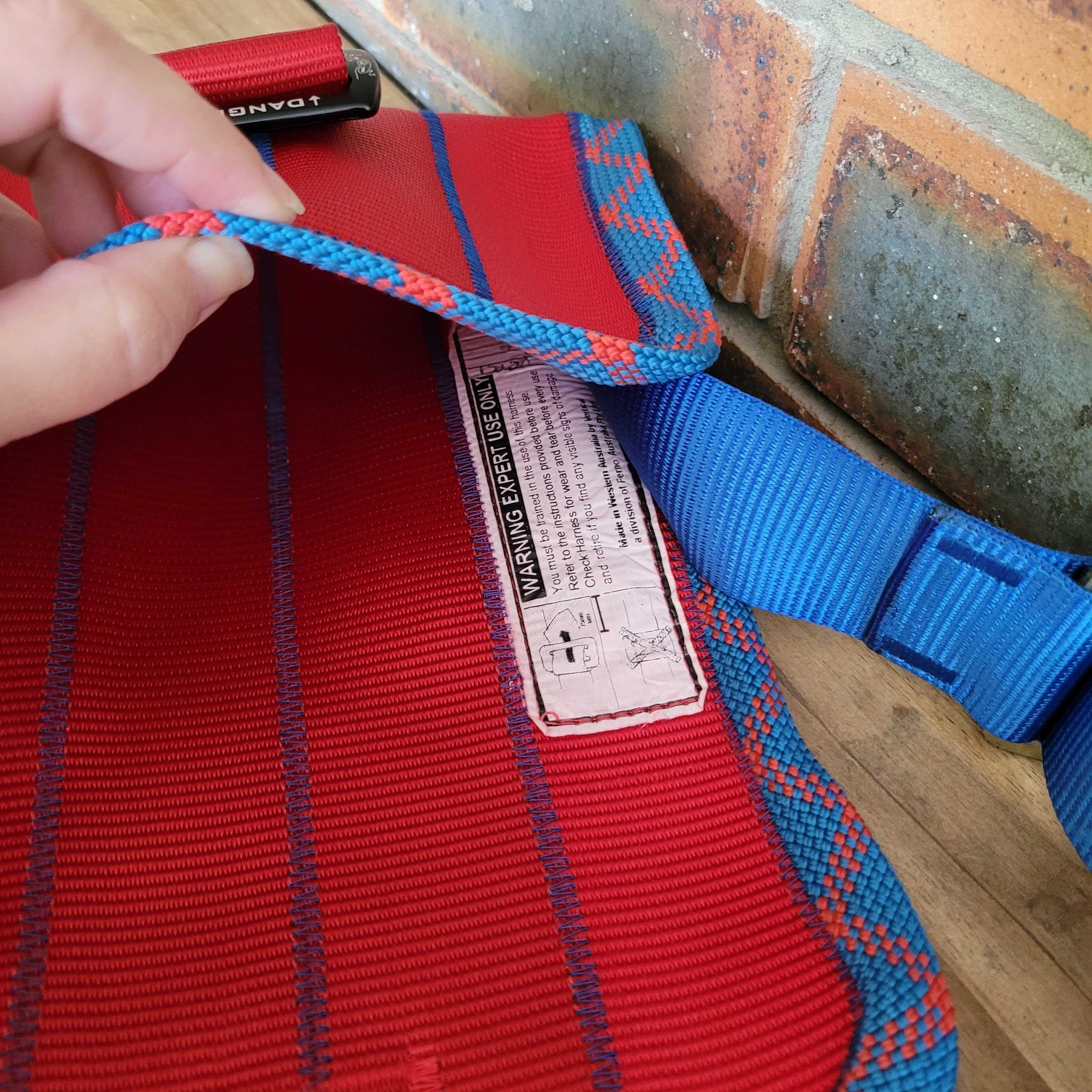 Upcycled Mini Satchel Bag [Red-Blue]