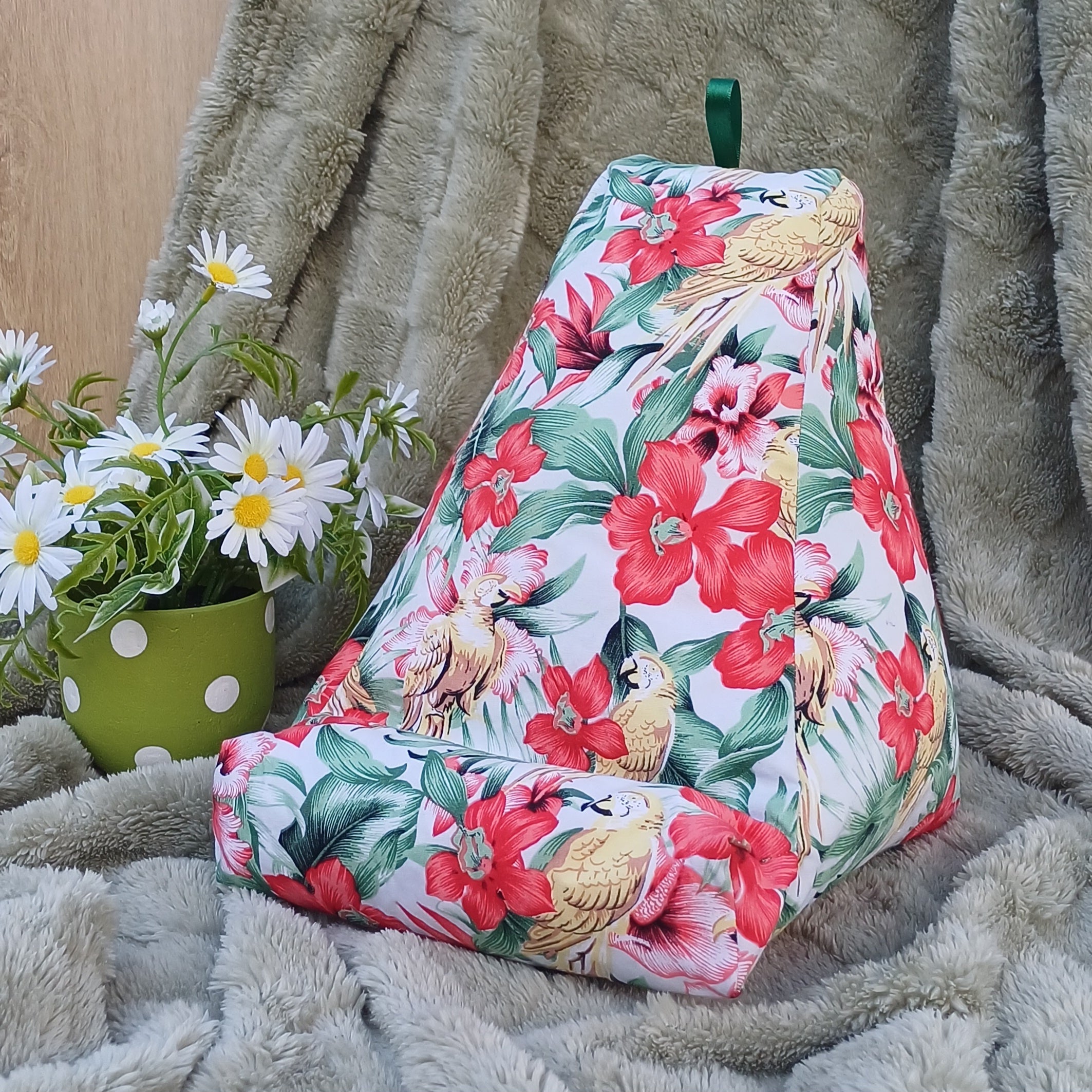 Tropical Macaw Design Pillow to suit Book and Tablet