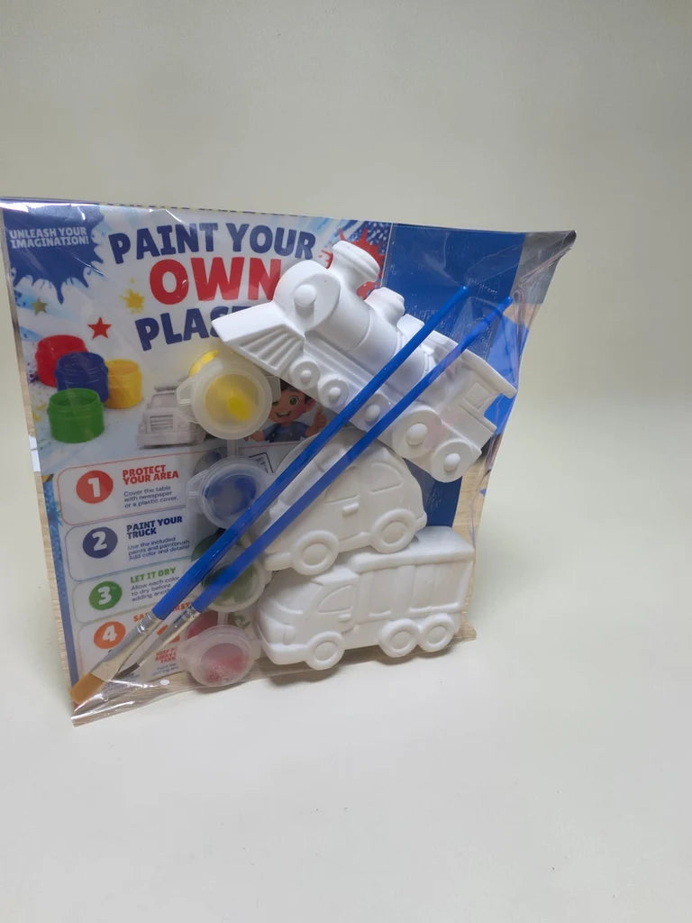 Paint Your Own Plaster Vehicles Kit | DIY Train, Car & Truck Craft for Kids