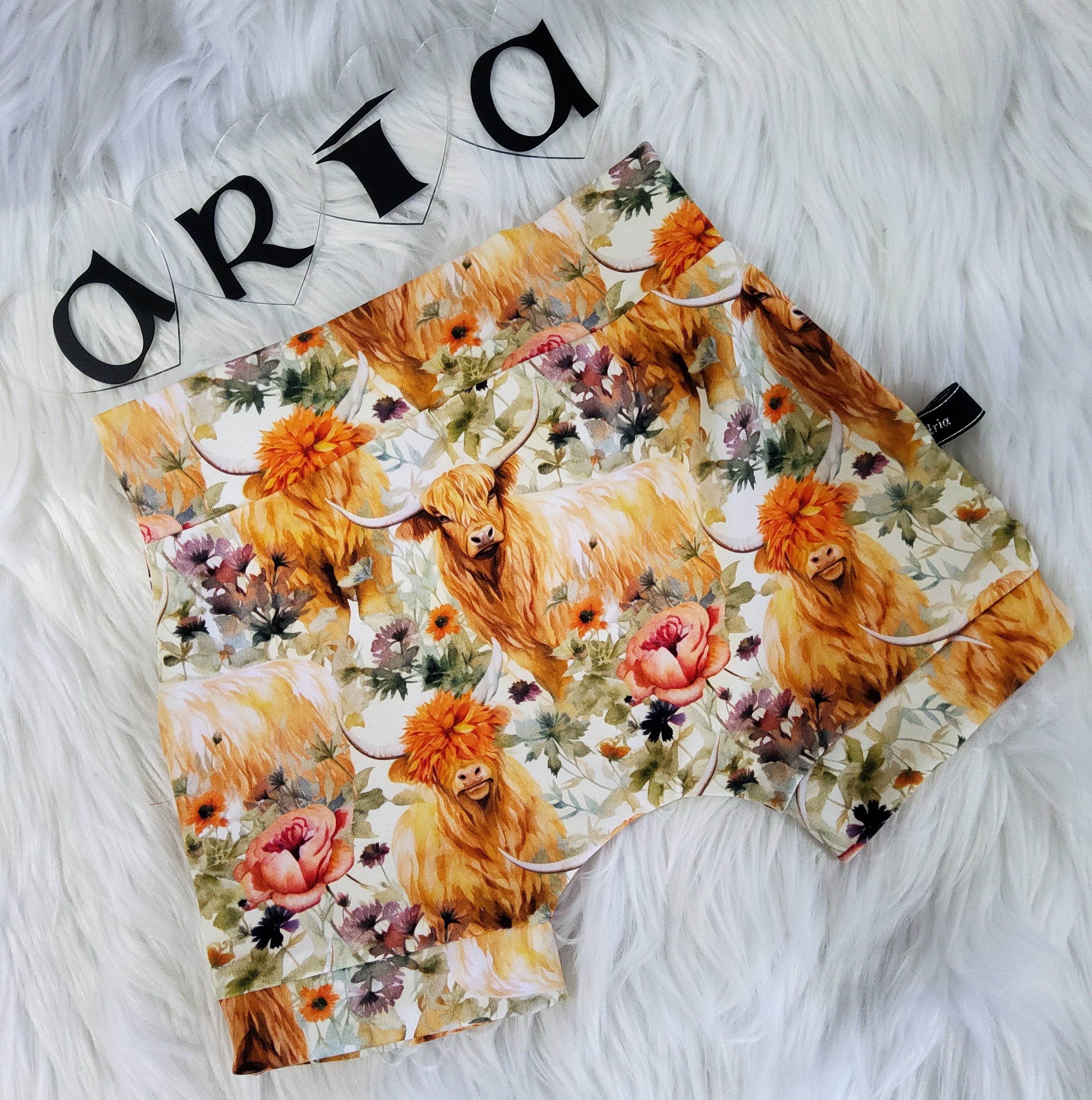 Floral Cow Bummies Size 1