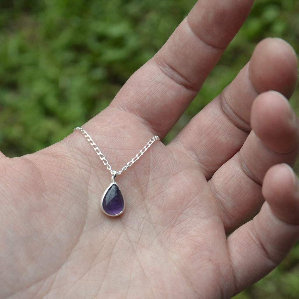 Amethyst Leaf Pendant