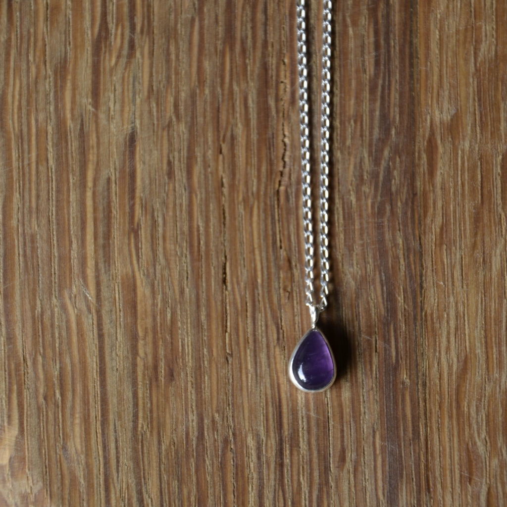 Amethyst Leaf Pendant