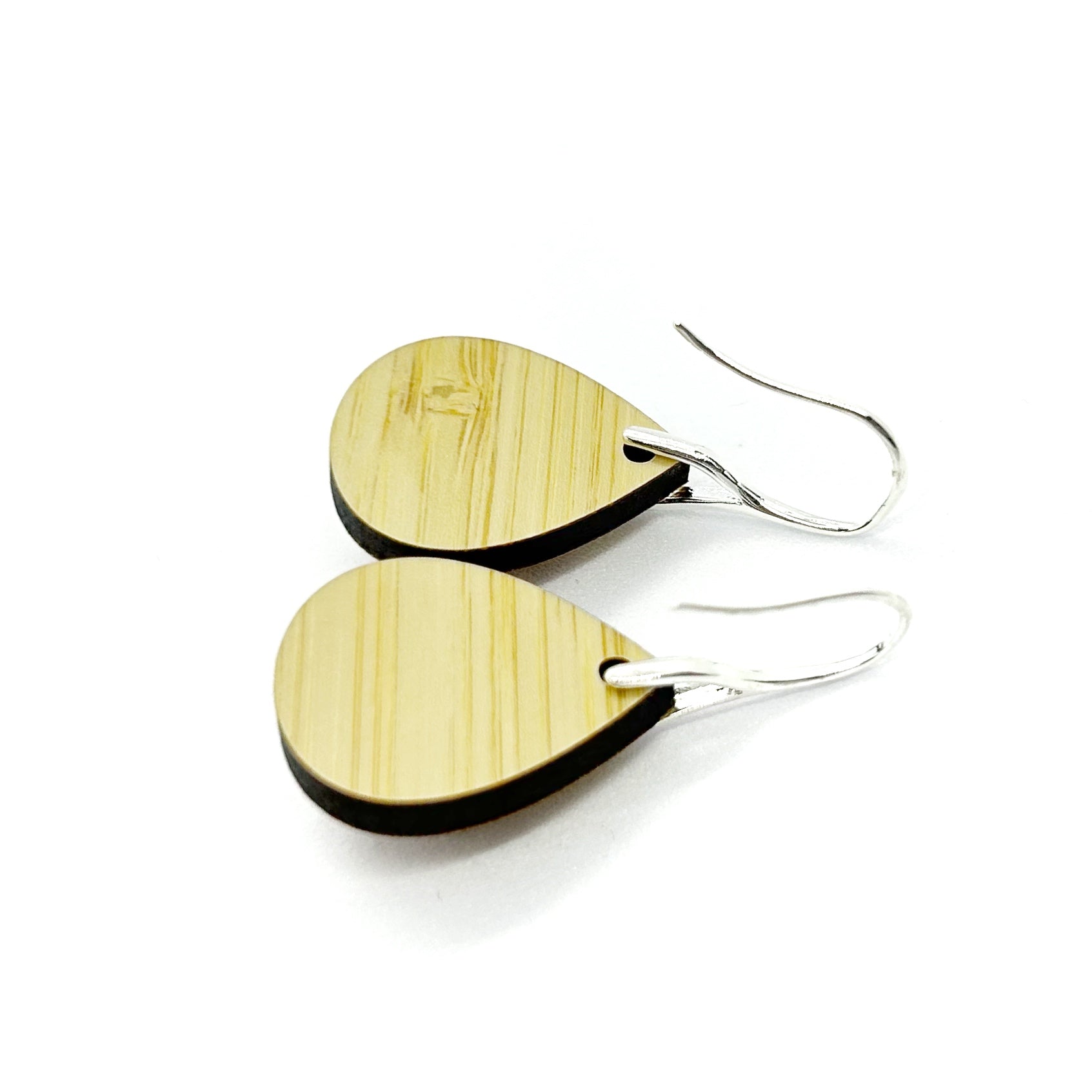 Kimono Tear Drop Bamboo Earrings - Blue