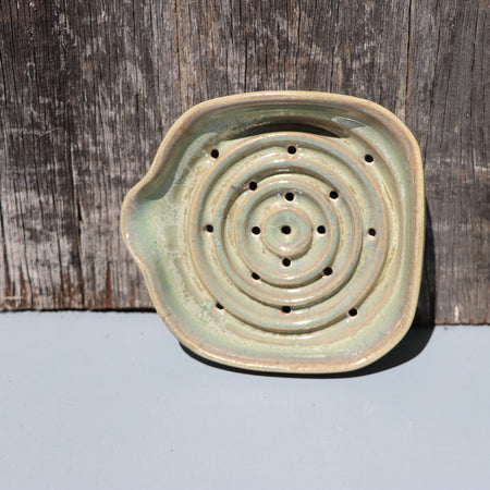 Soap dishes in misty green and blue - hand thrown