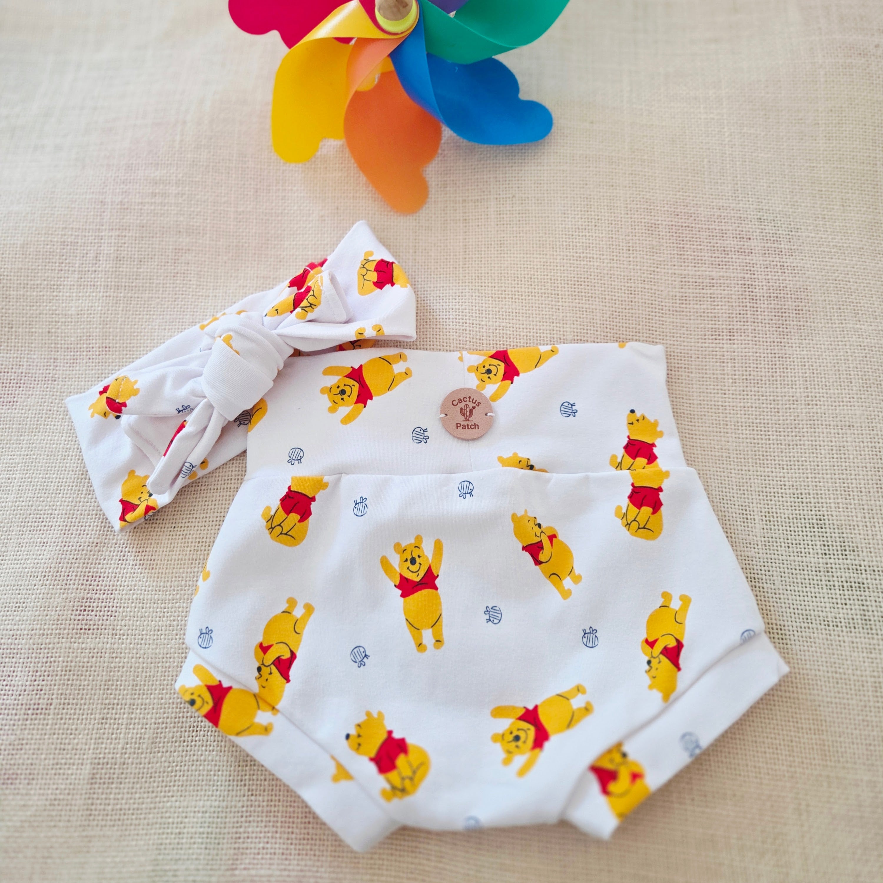 "Winnie The Pooh" Bummies & Head Bow - Size 6-9 Months