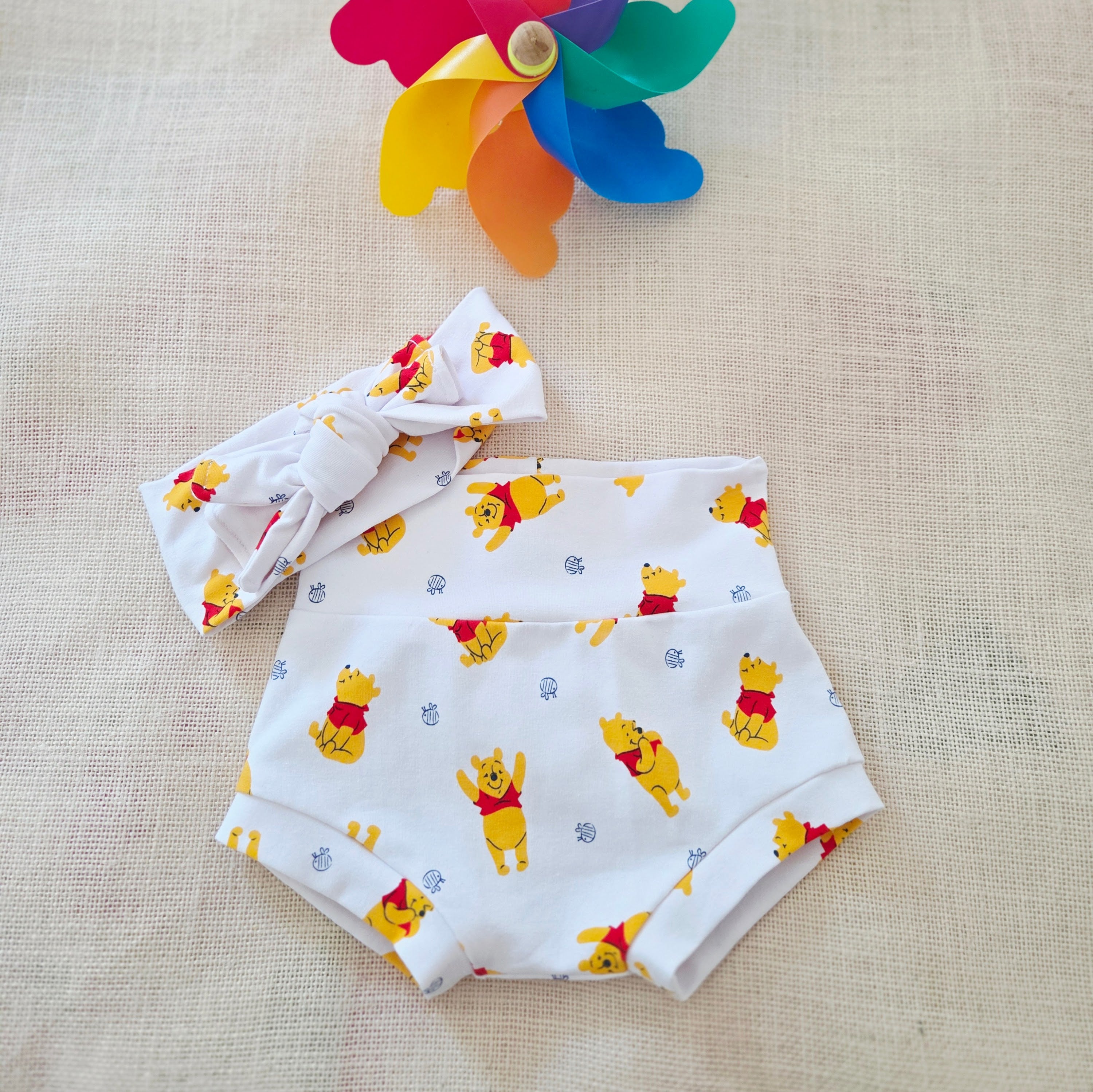 "Winnie The Pooh" Bummies & Head Bow - Size 6-9 Months