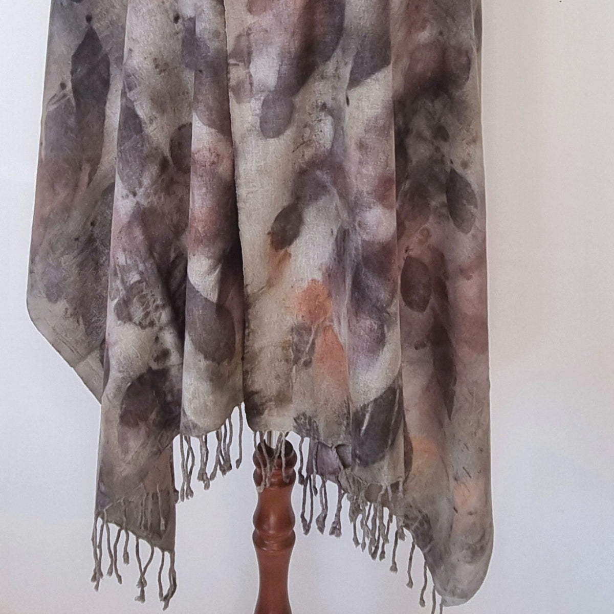 Raw Silk - Large Botanical Print Shawl - The Sienna