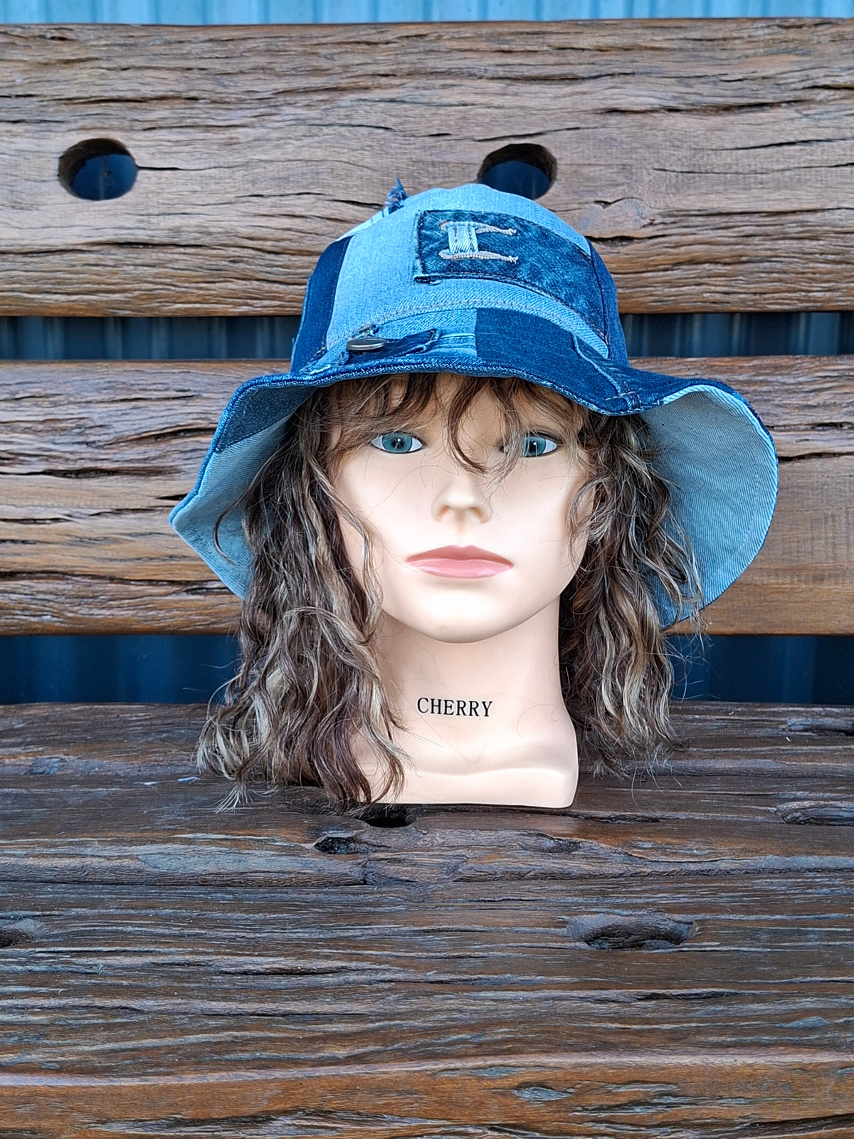 Unique, 'Jag', Gender Neutral, Recycled, Reversible Denim Bucket Hat
