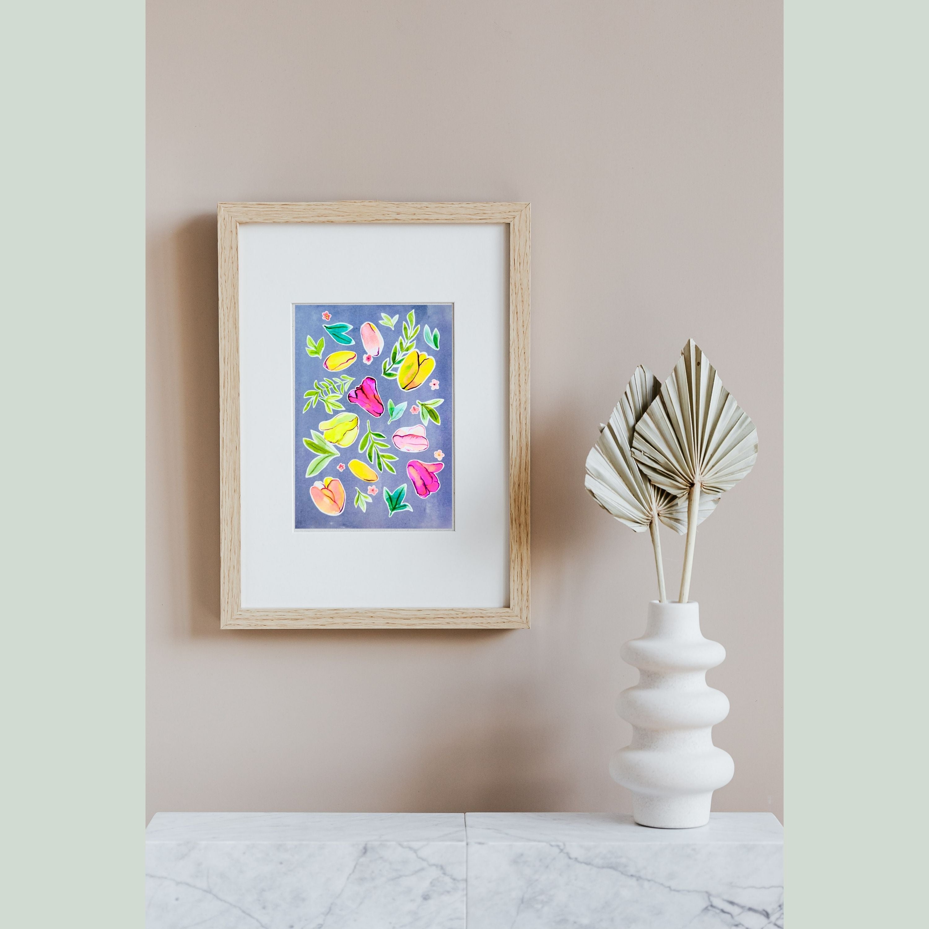 "Tulip Serenade" | Handmade | Gift for Her | Archival Botanical Wall Art Print | Original Floral Watercolour Painting | A5 Print | Free Shipping