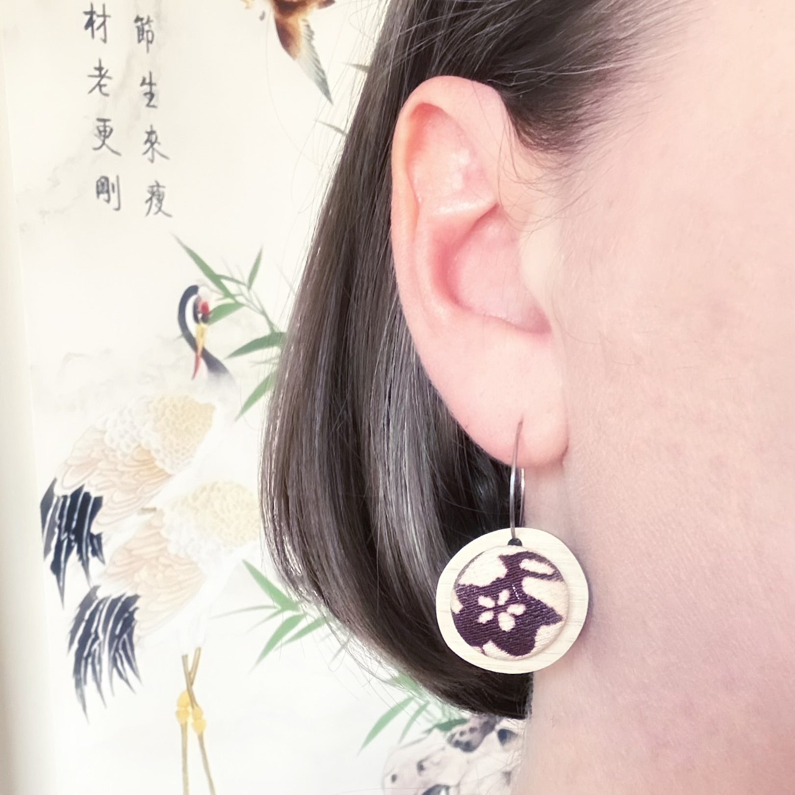 Double Sided Pebble Earrings - Red
