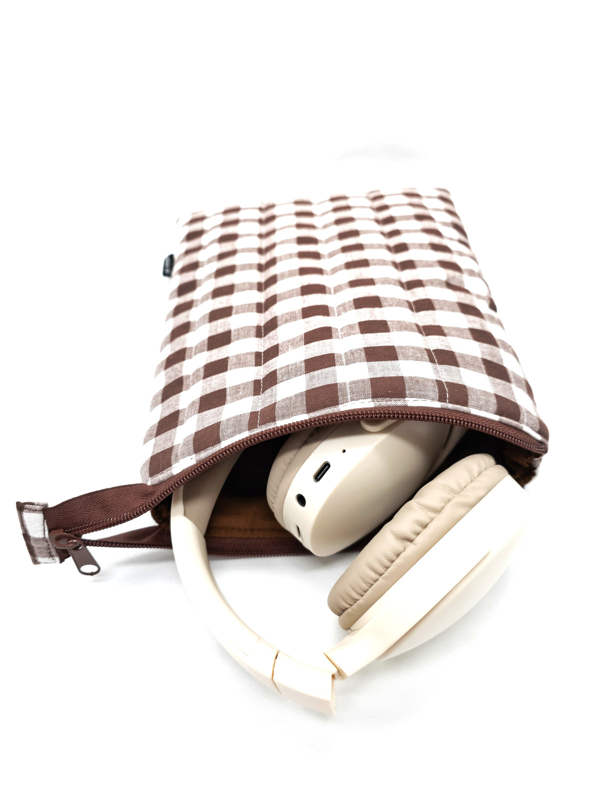 Quilted Kindle Sleeve, Padded E-reader case, Coco Gingham