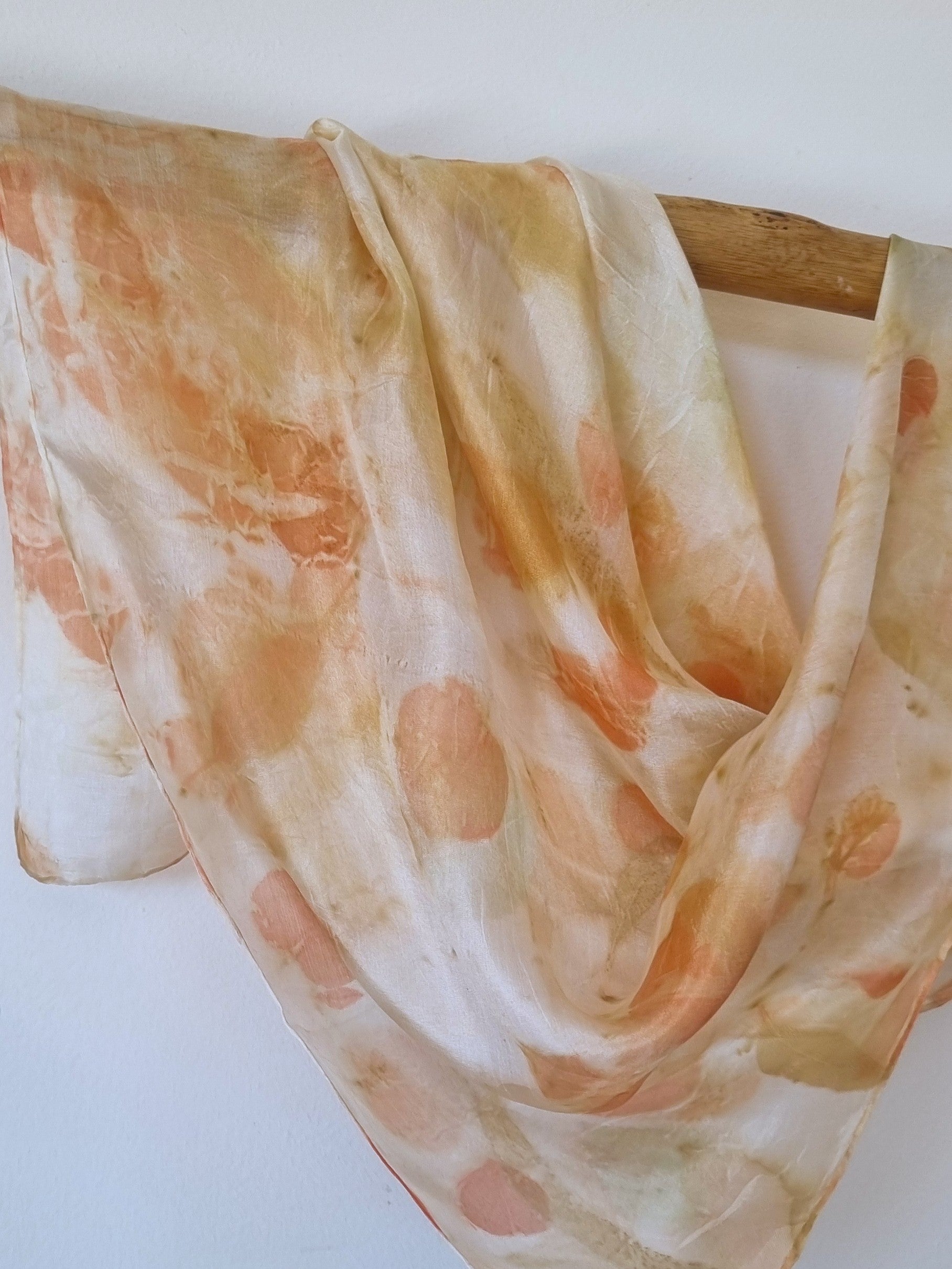 The Clara - Pure Silk Ecoprint Square Scarf - Limited Edition Collection