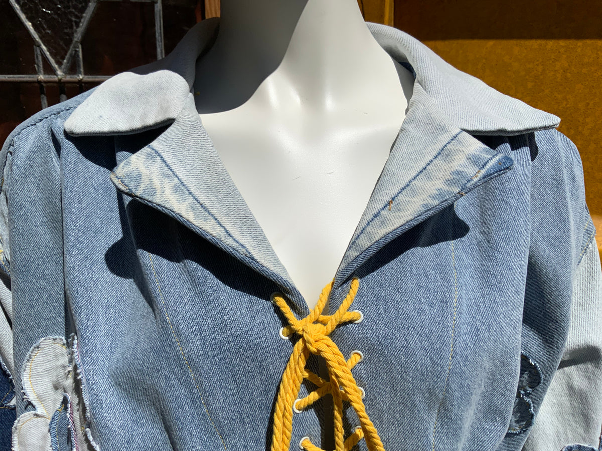 "Daisy Dreaming" Upcycled Denim Blouse