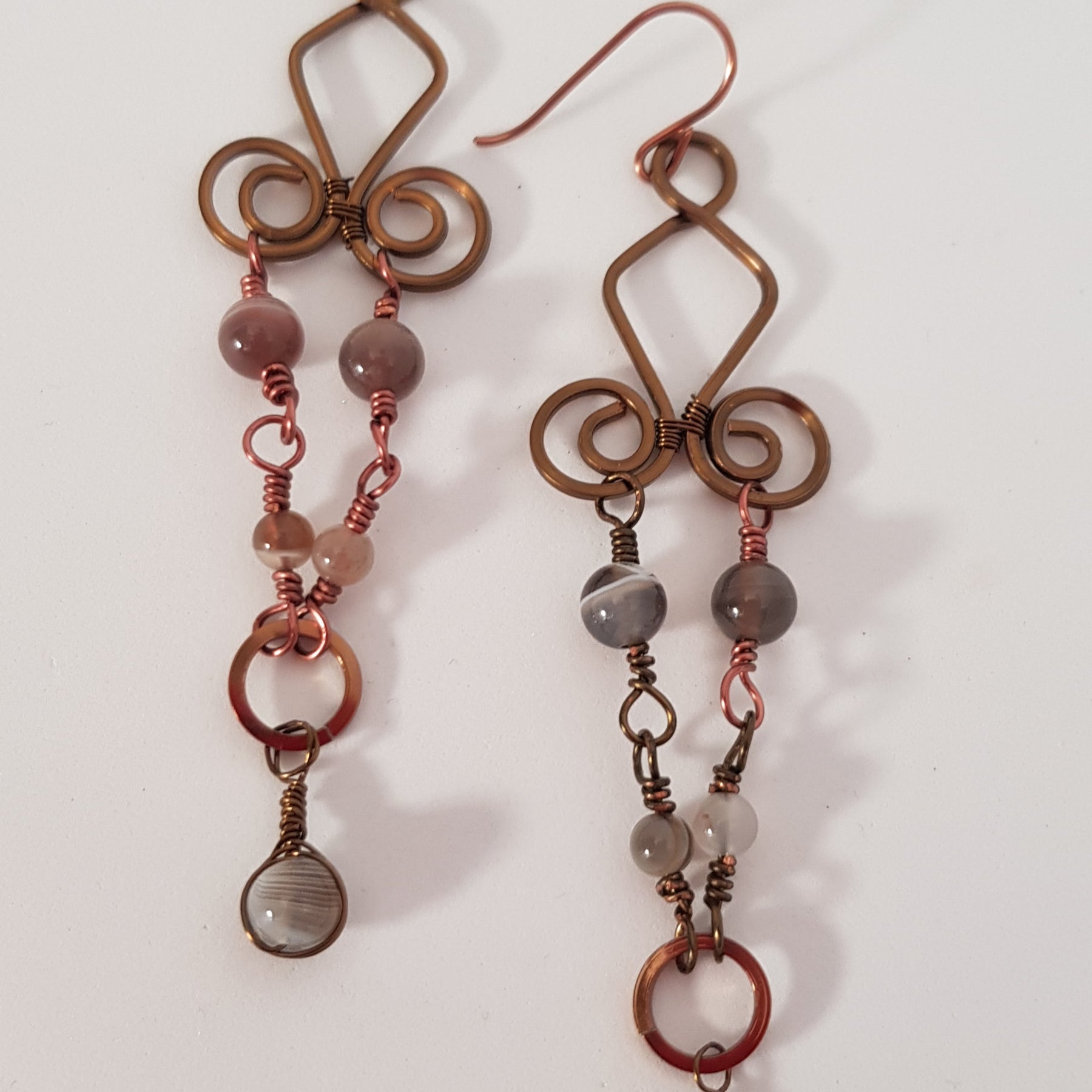 Chandelier earrings with Botswana Agate.  #667AM/E