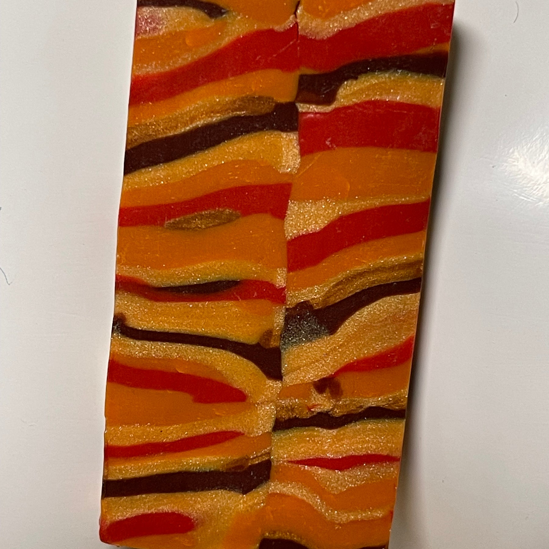 Warm Toned Abstract Polymer Clay Pendant Necklace | Handmade Geometric Statement Jewellery
