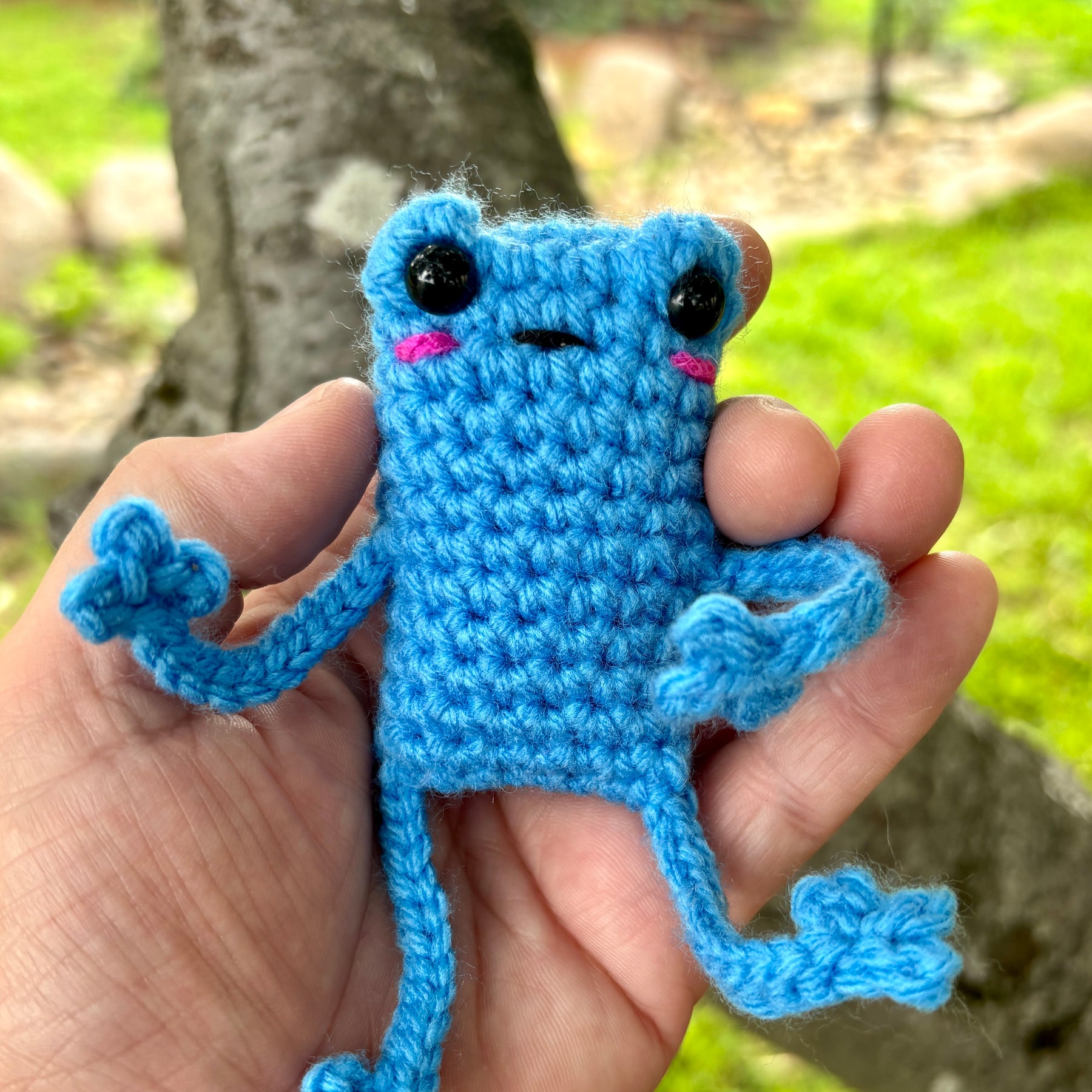 Funny Floppy Frog Keychain Bag Tag