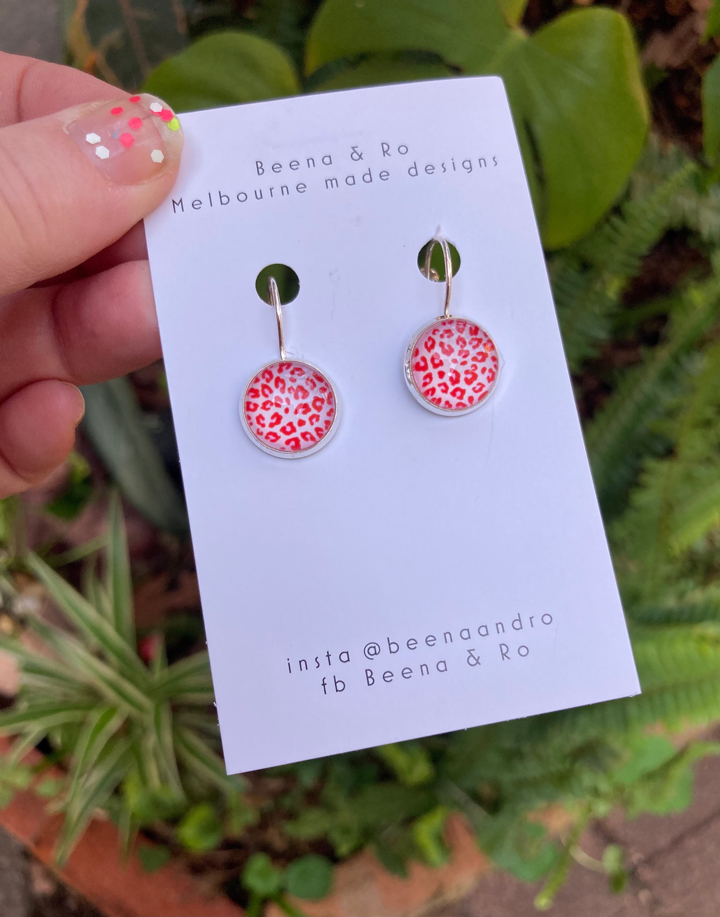 Bright animal print earrings