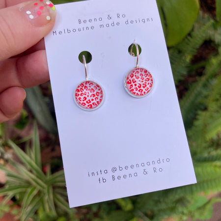 Bright animal print earrings
