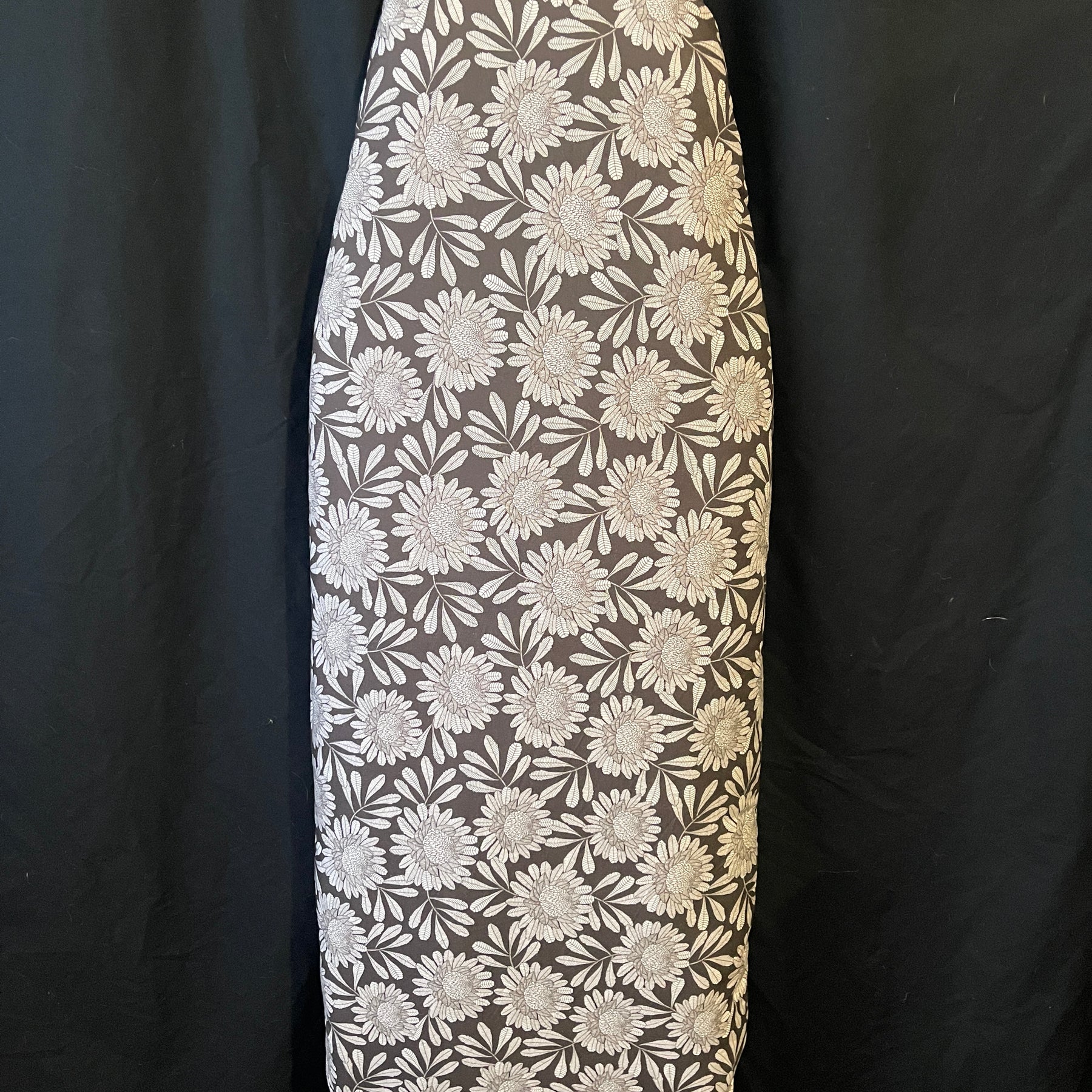 Padded ironing board cover- Black Waratah
