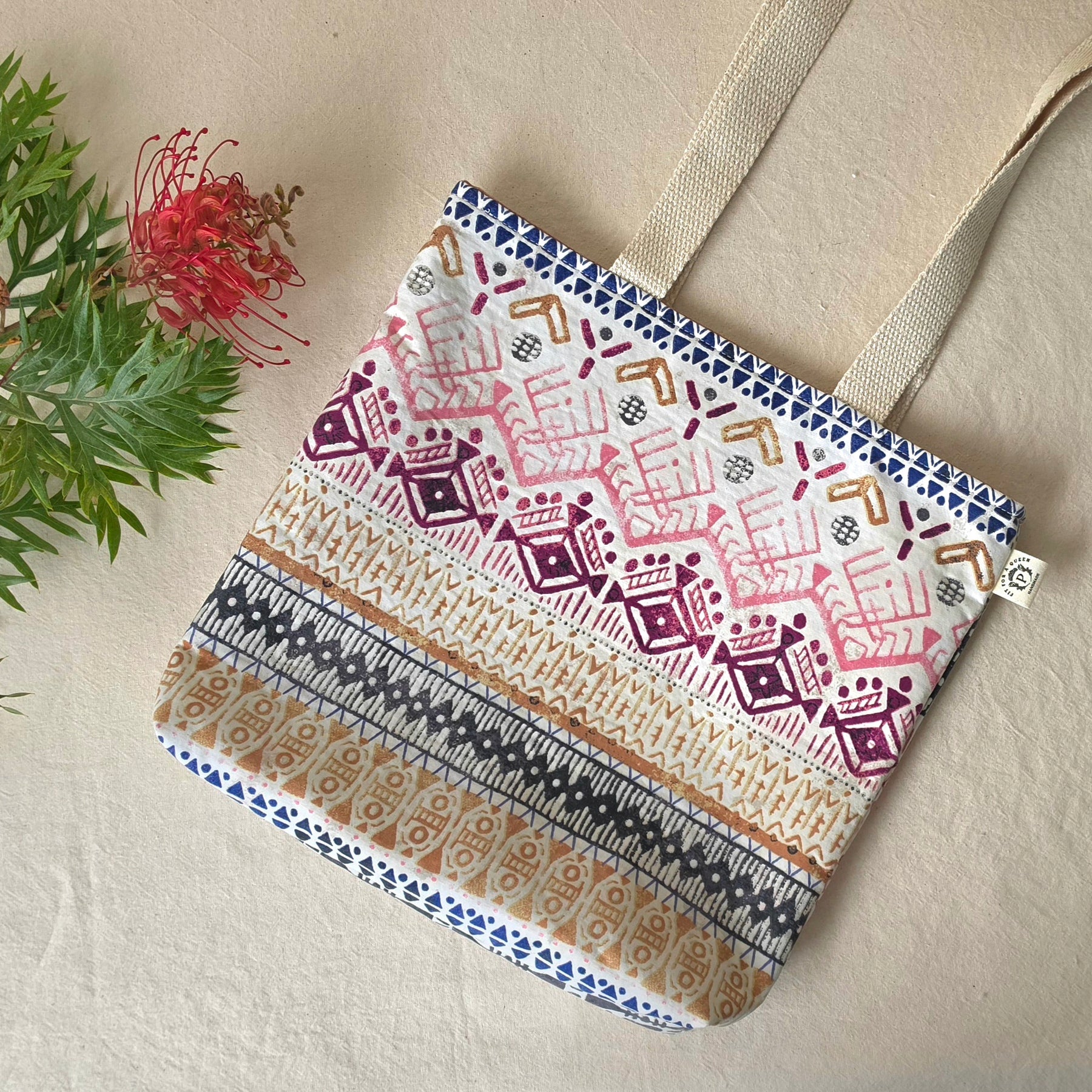 Small Upcycled Tote Bag | Handmade from Thrifted Pillowcases